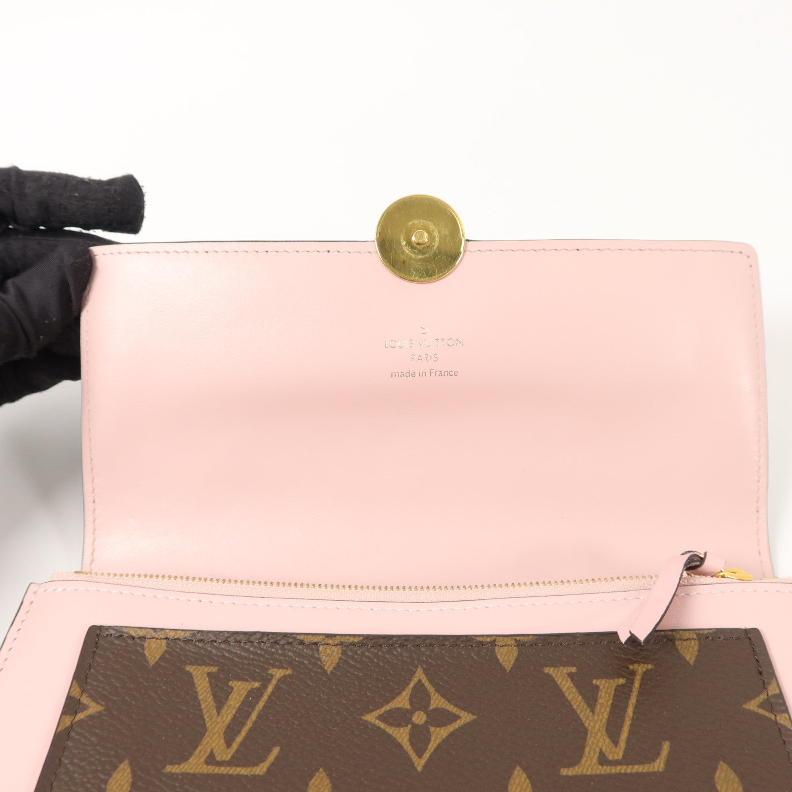 LOUIS VUITTON Monogram Flore Chain Wallet鏈帶肩背袋