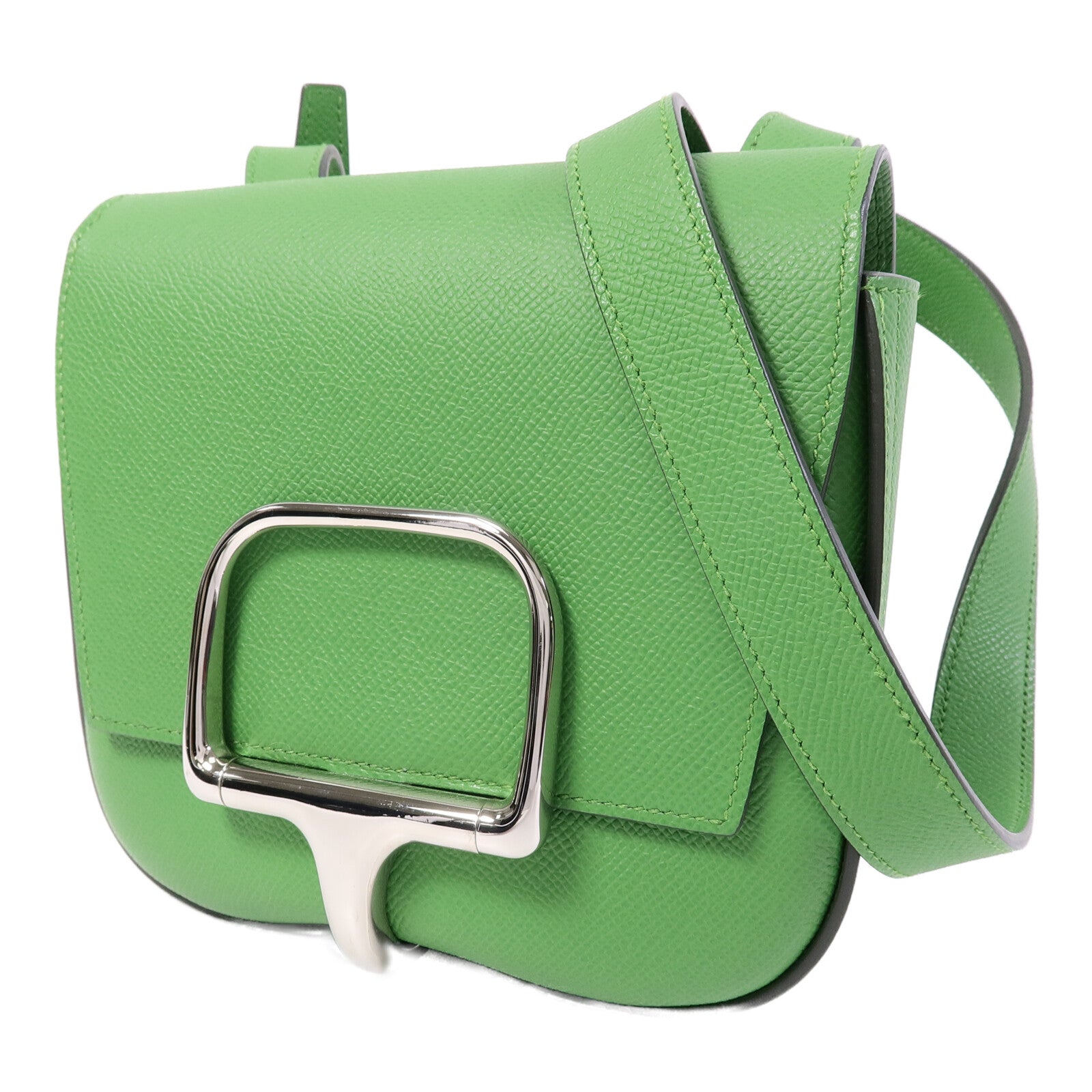 HERMES Epsom皮革Della Cavalleria Mini肩背袋Vert Yucca