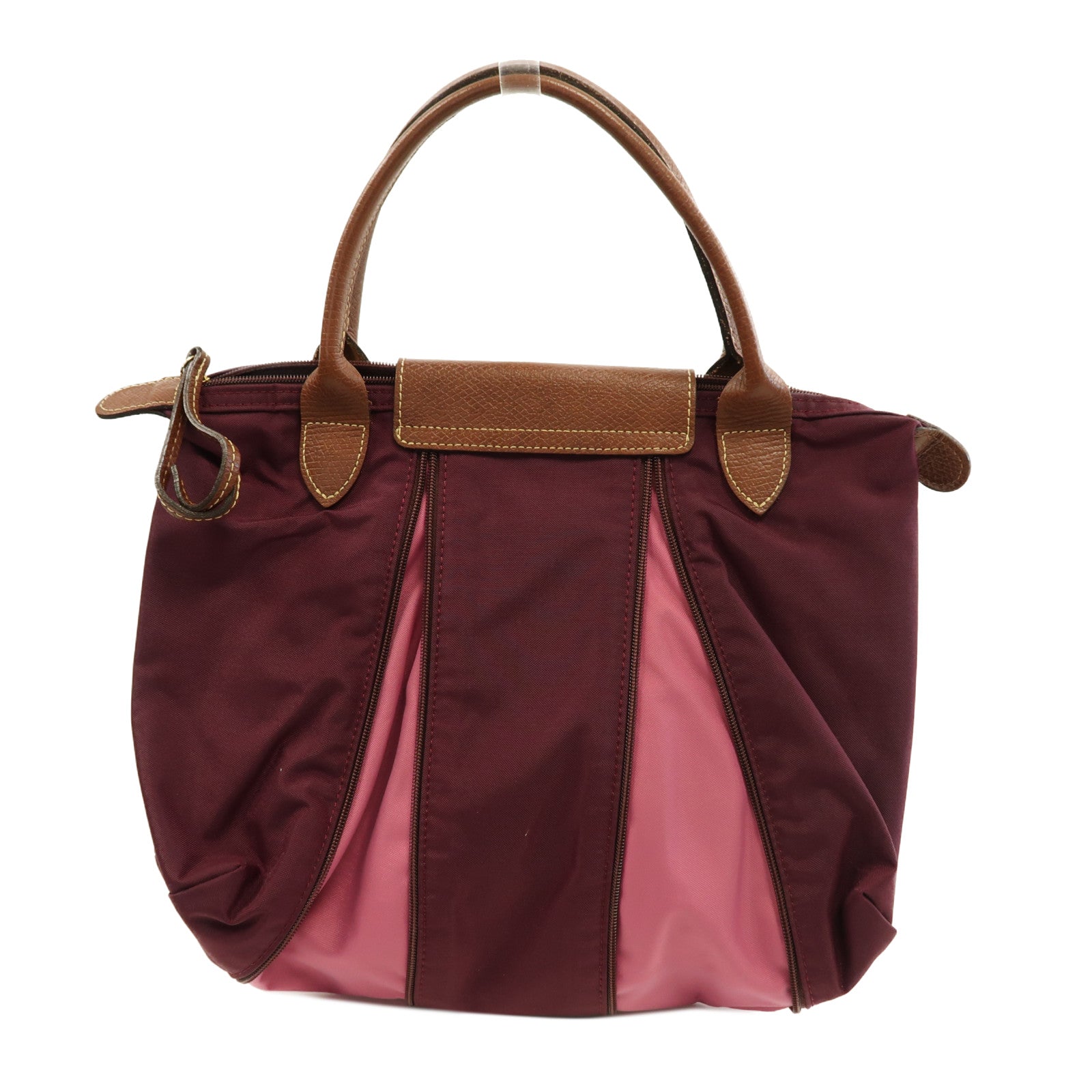 Longchamp 尼龍Hand Bag金扣手挽袋紫色/粉紅色