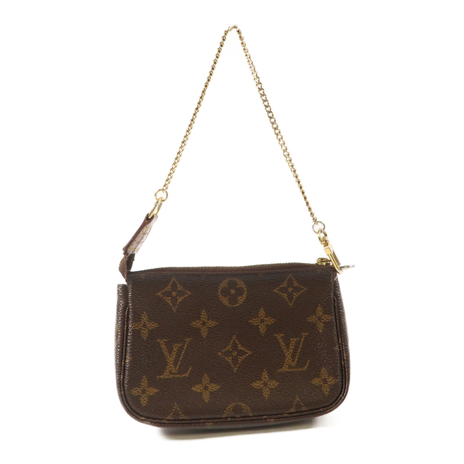LOUIS VUITTON Monogram Mini Pochette Accessoires金扣手拿包啡色