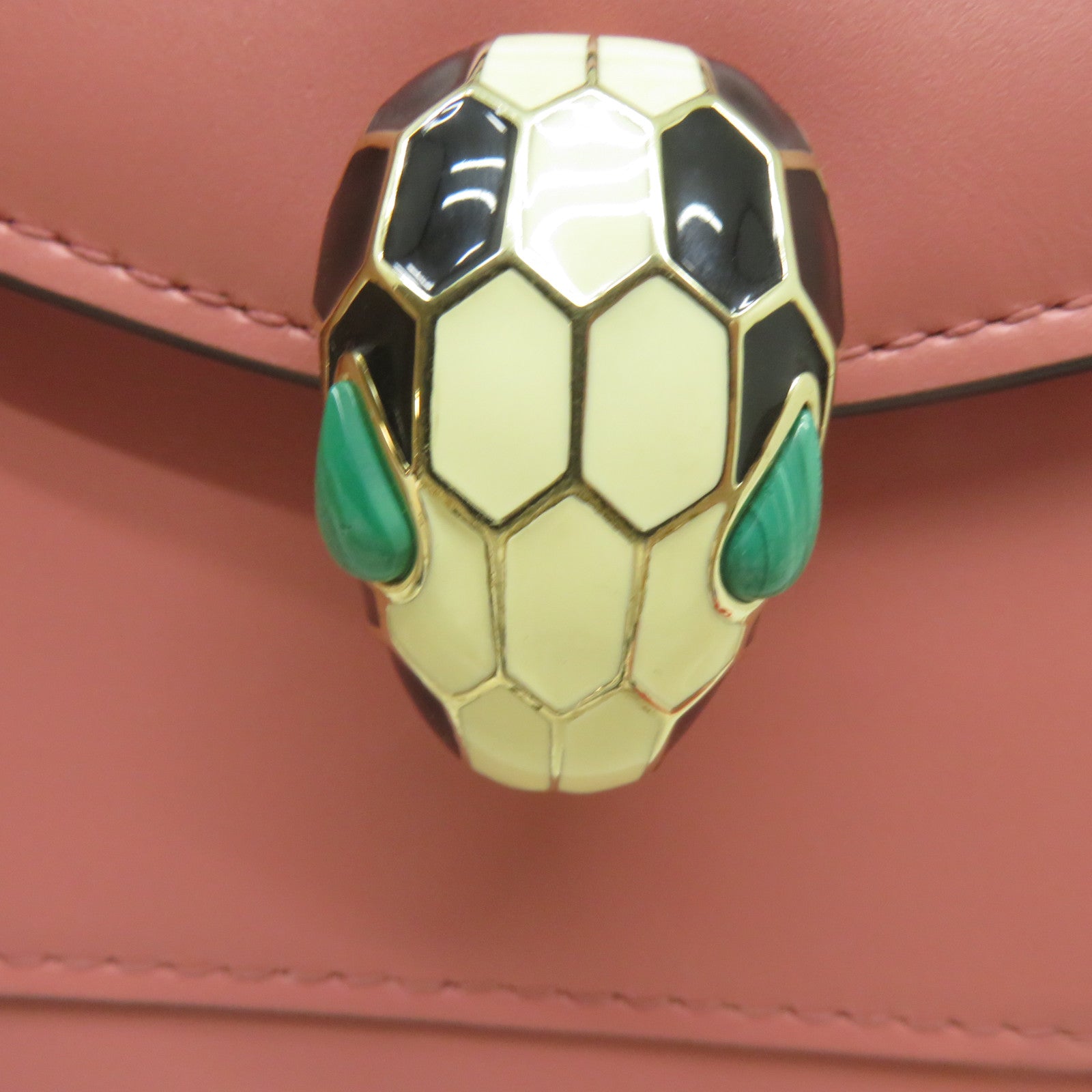 BVLGARI (PRICE DOWN) GWH Serpenti Forever 2Way Shoulder Handbag Calfskin Leather Pink
