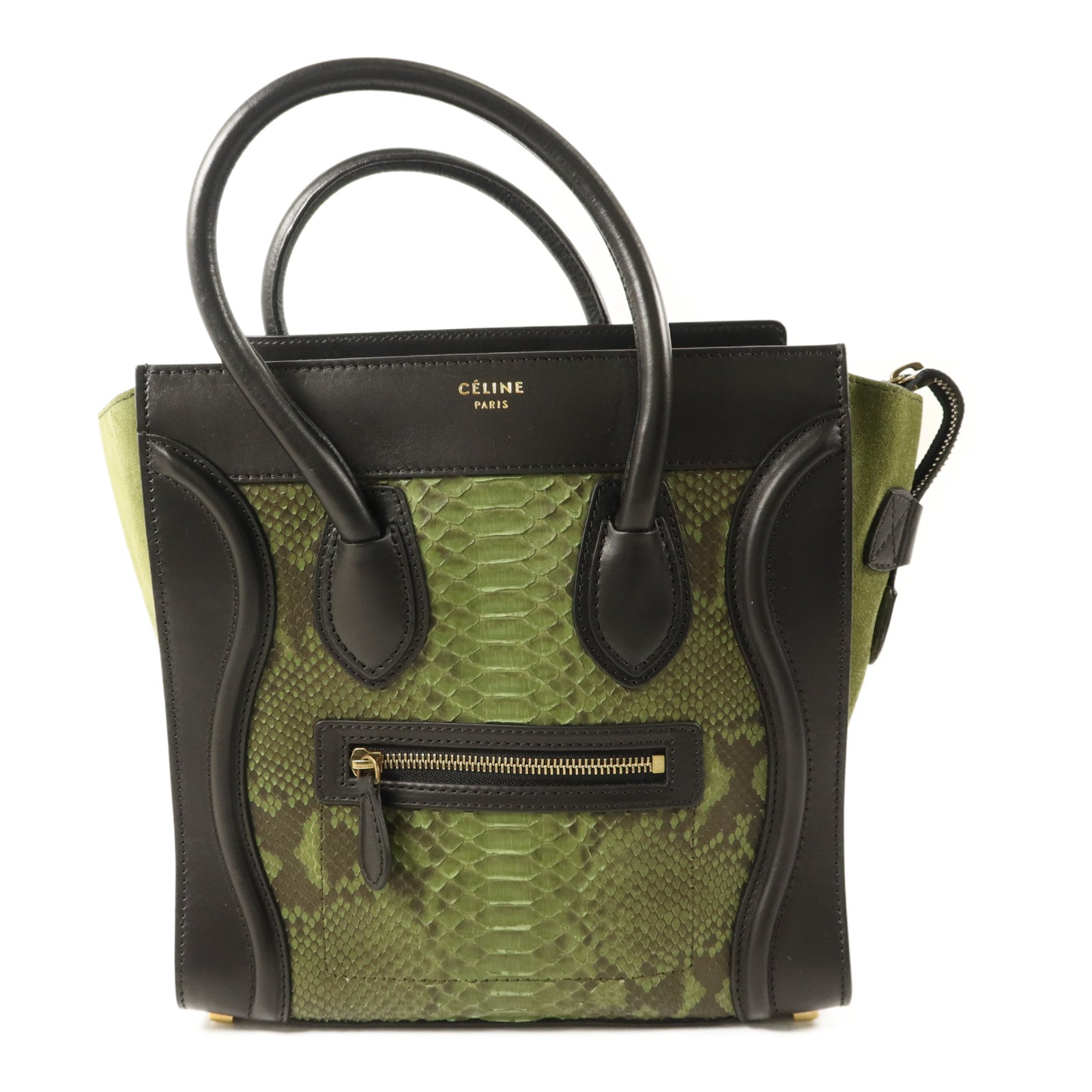 CELINE 蛇皮皮革Mirco Luggage金扣手挽袋