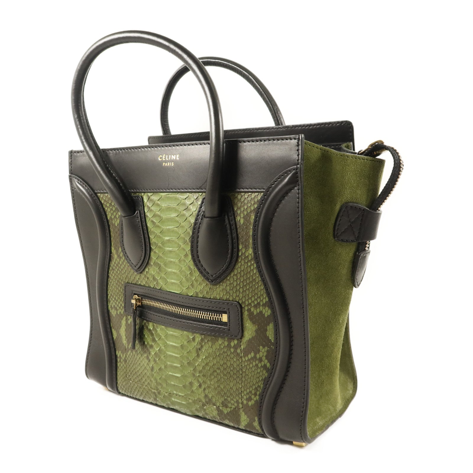 CELINE 蛇皮皮革Mirco Luggage金扣手挽袋