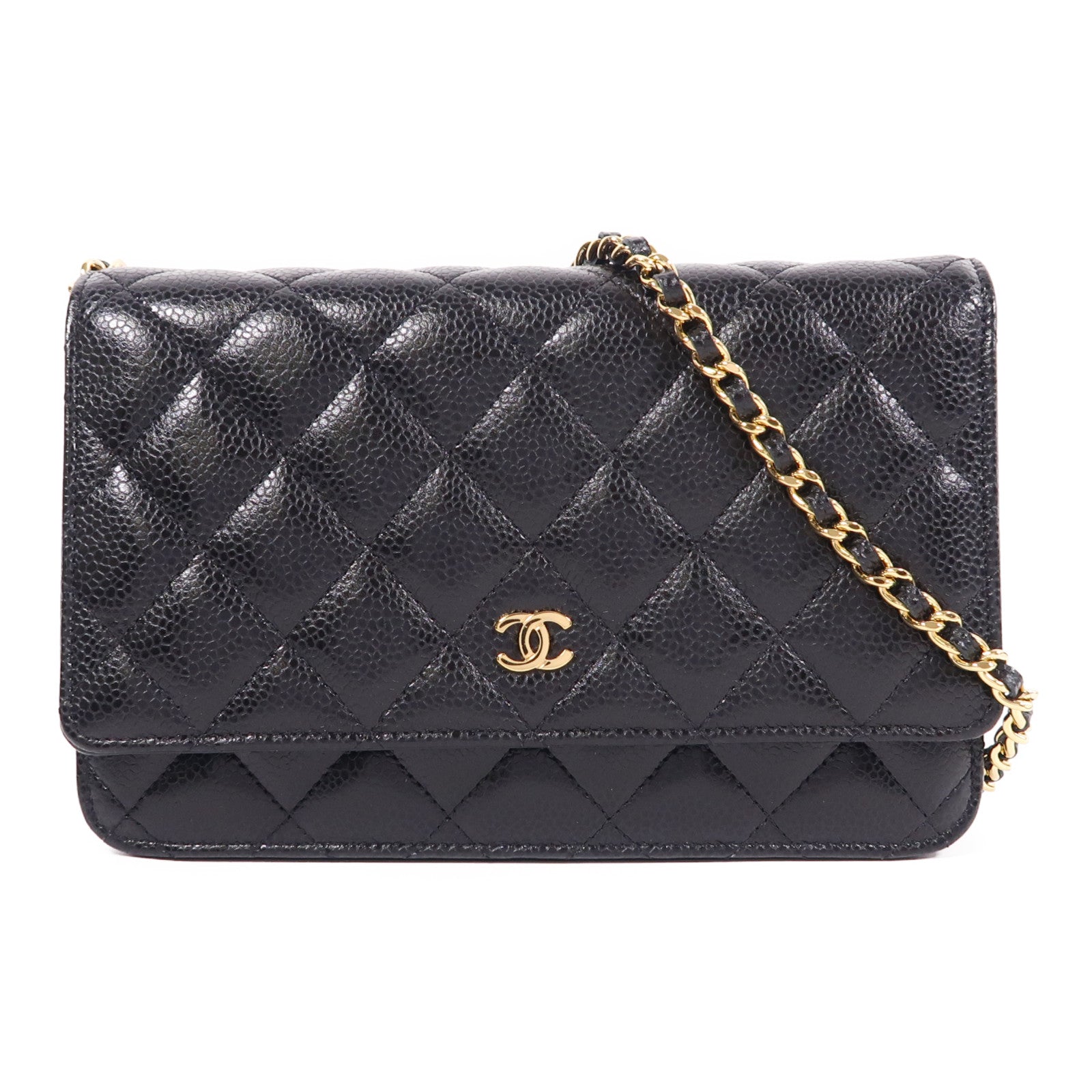 CHANEL 牛皮皮革WOC Wallet On Chain金扣鏈帶肩背袋