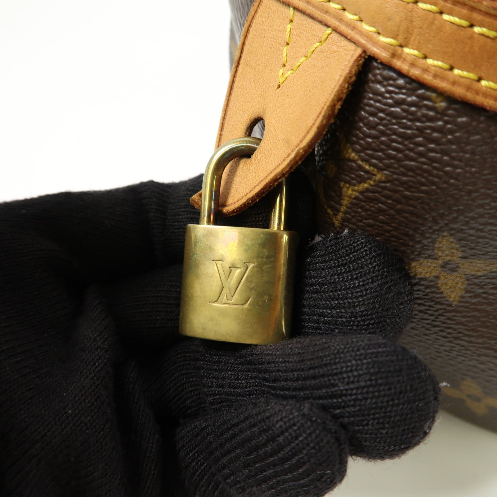 LOUIS VUITTON Monogram Montorgueil PM金扣肩背袋棕色