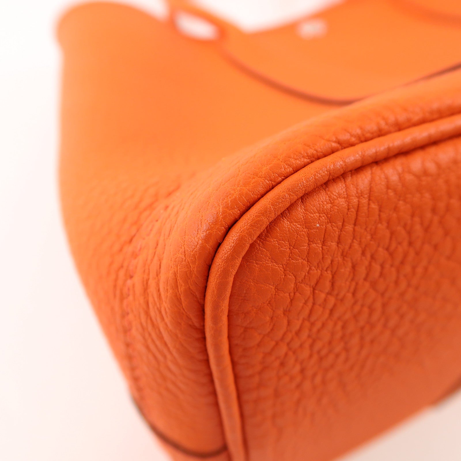 HERMES Negonda皮革Garden Party TPM銀扣手挽袋Orange Poppy