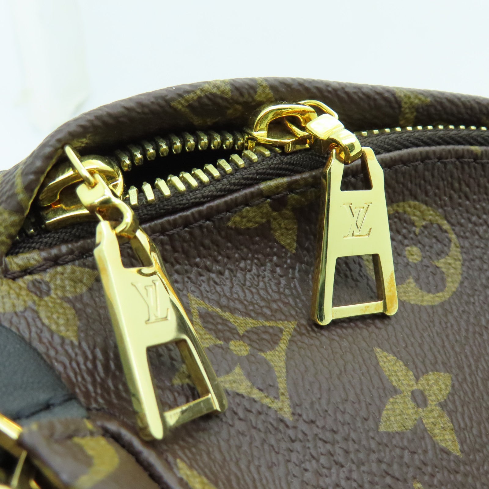 LOUIS VUITTON Monogram Plam Springs PM Backpack Brown with Gold Buckle