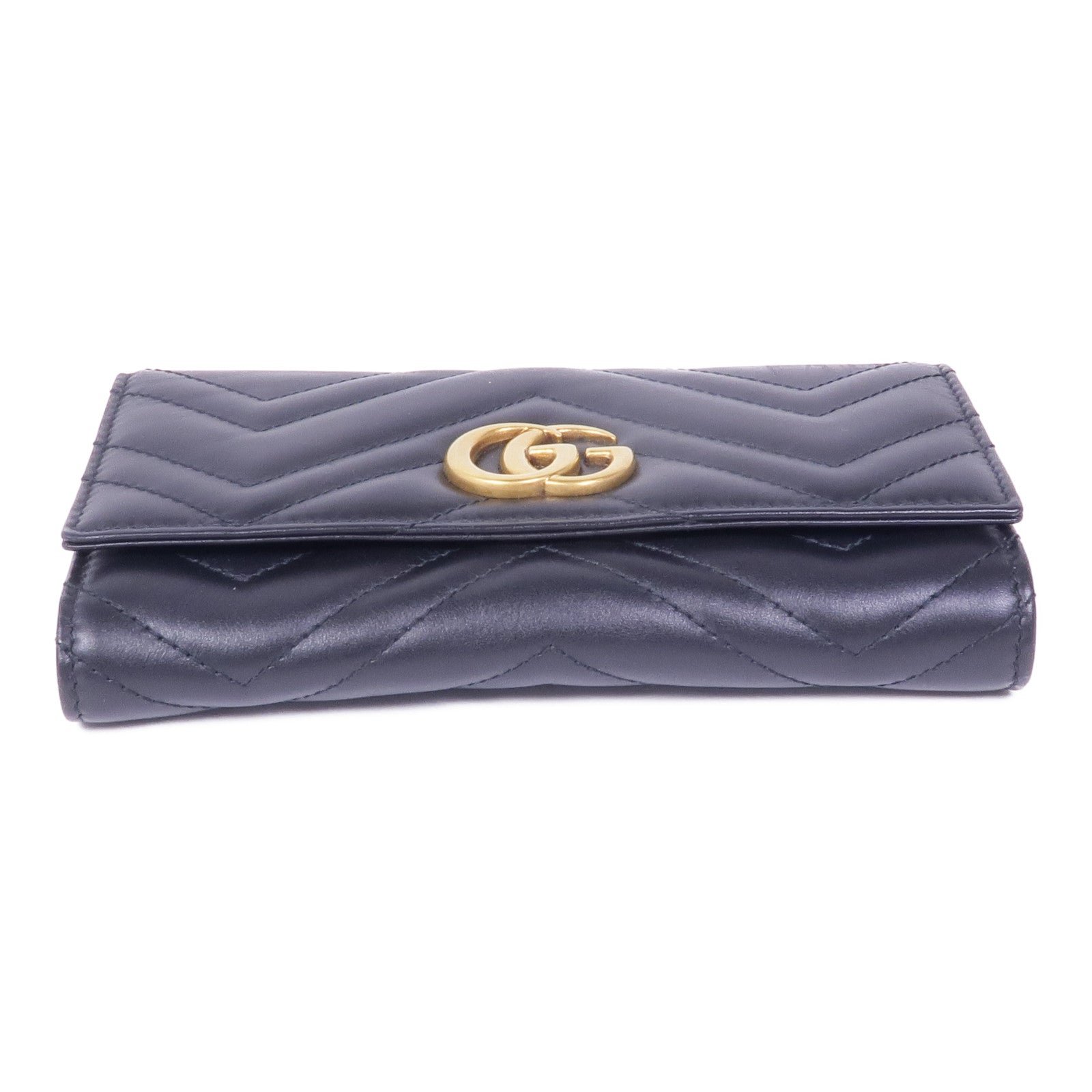 GUCCI 牛皮皮革GG Marmont Long Wallet金扣錢包