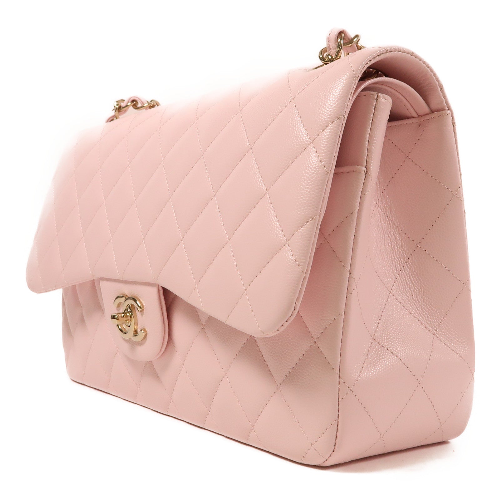 CHANEL 牛皮皮革Large Classic金扣鏈帶肩背袋