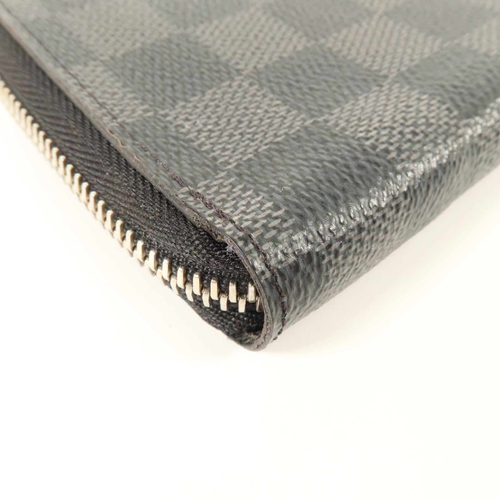 LOUIS VUITTON Damier Graphite Zipper Wallet Vertical銀扣長錢包