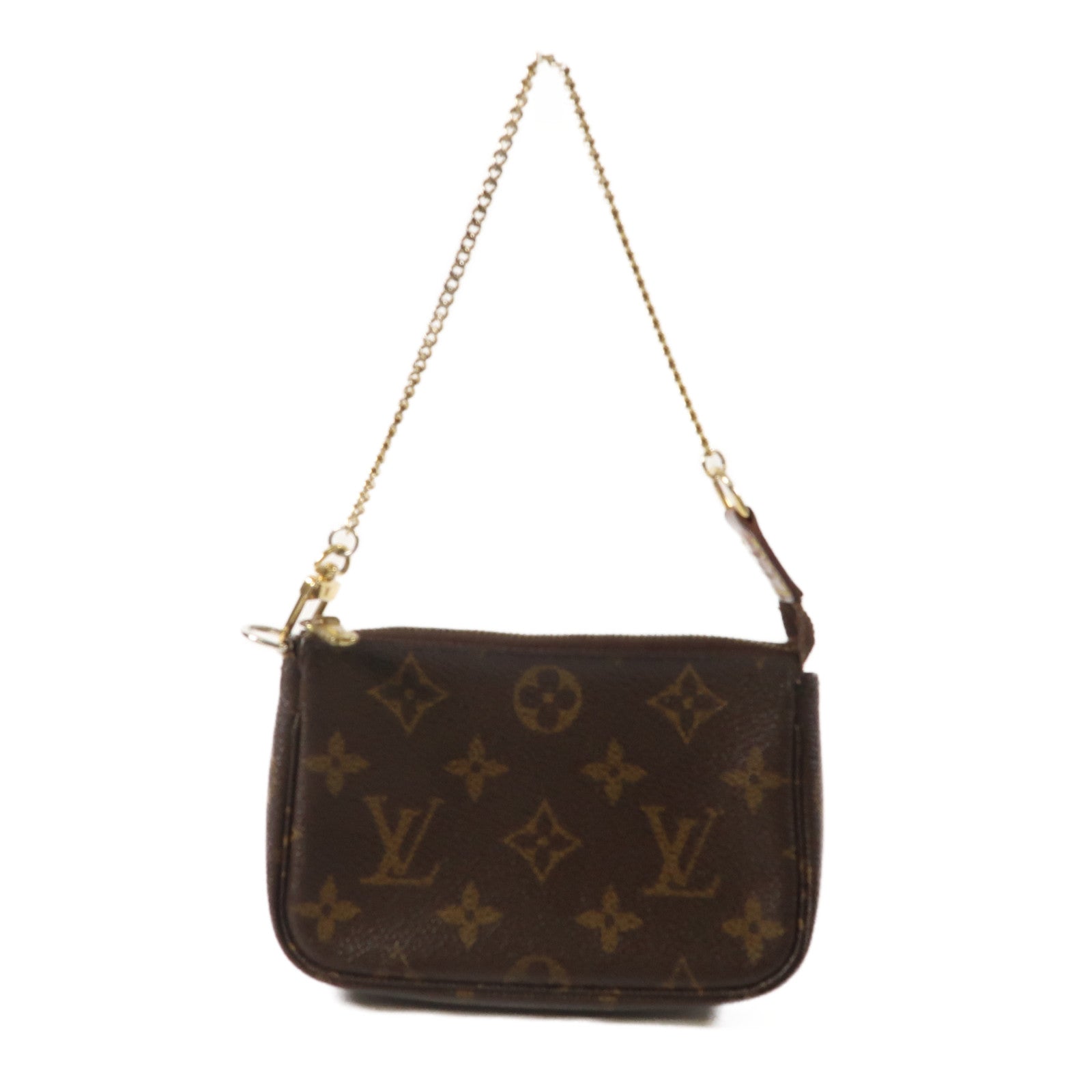 LOUIS VUITTON Monogram Mini Pochette Accessoires金扣手拿包啡色
