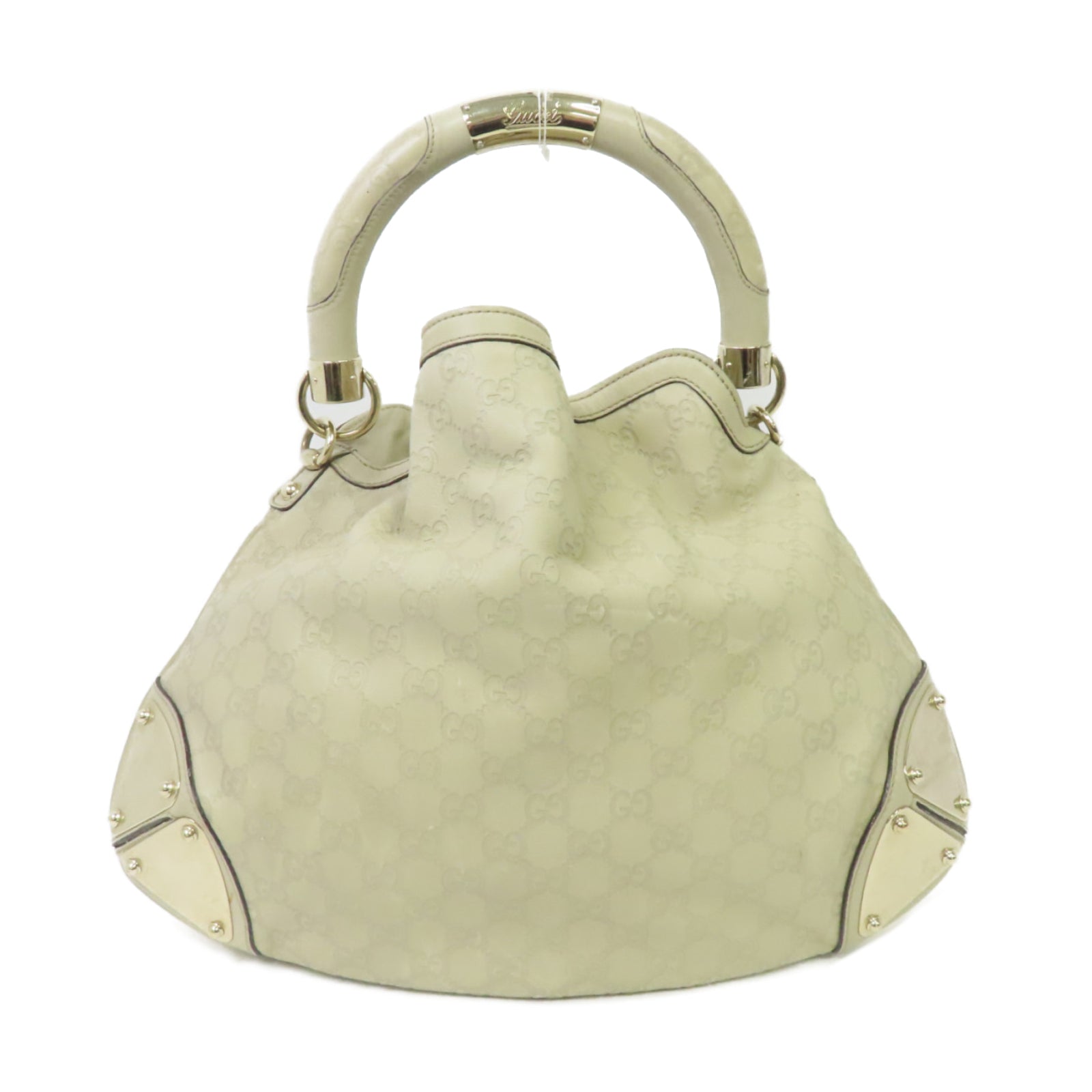 GUCCI 【激減優惠】牛皮皮革Shoulder Bag金扣手挽肩背兩用袋白色