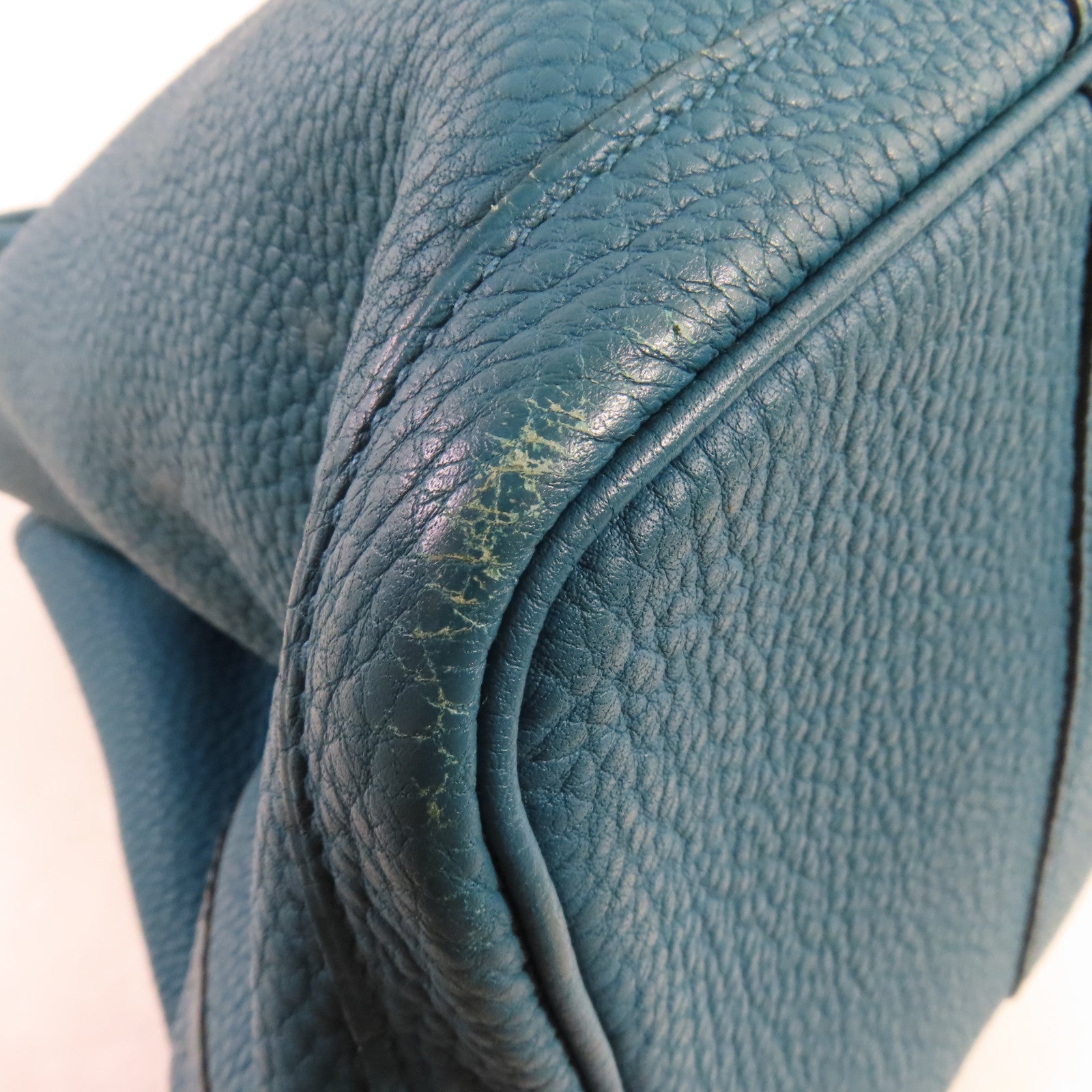HERMES 【激減優惠】Negonda皮革GardenParty36銀扣手挽袋蒂芬尼藍