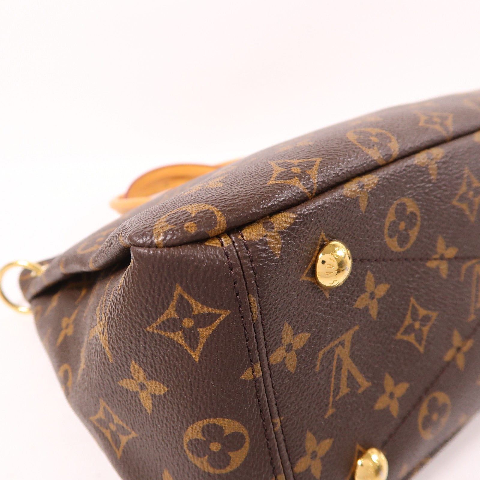 LOUIS VUITTON Monogram Pallas金扣手挽肩背兩用袋棕色