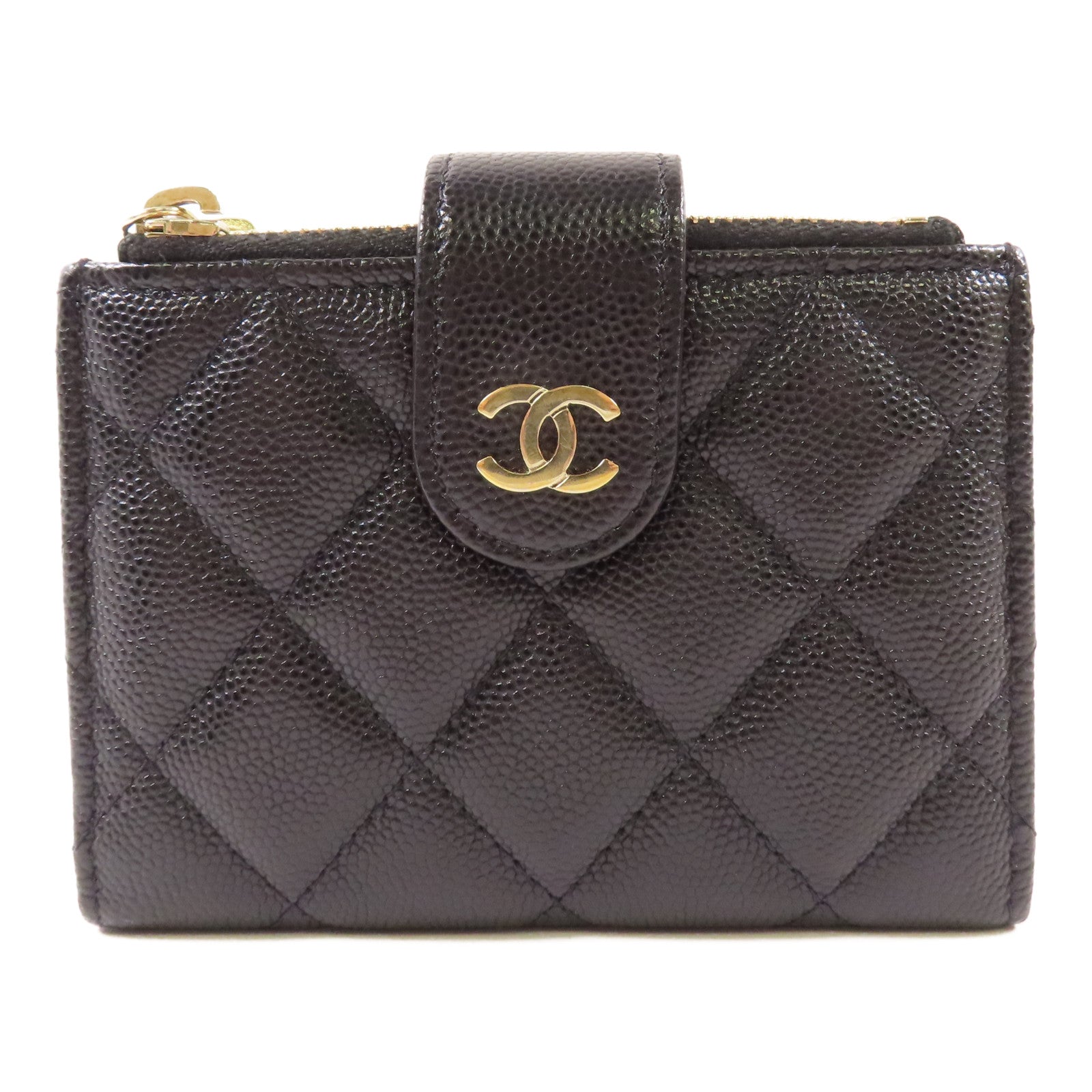 CHANEL 牛皮皮革Wallet金扣錢包