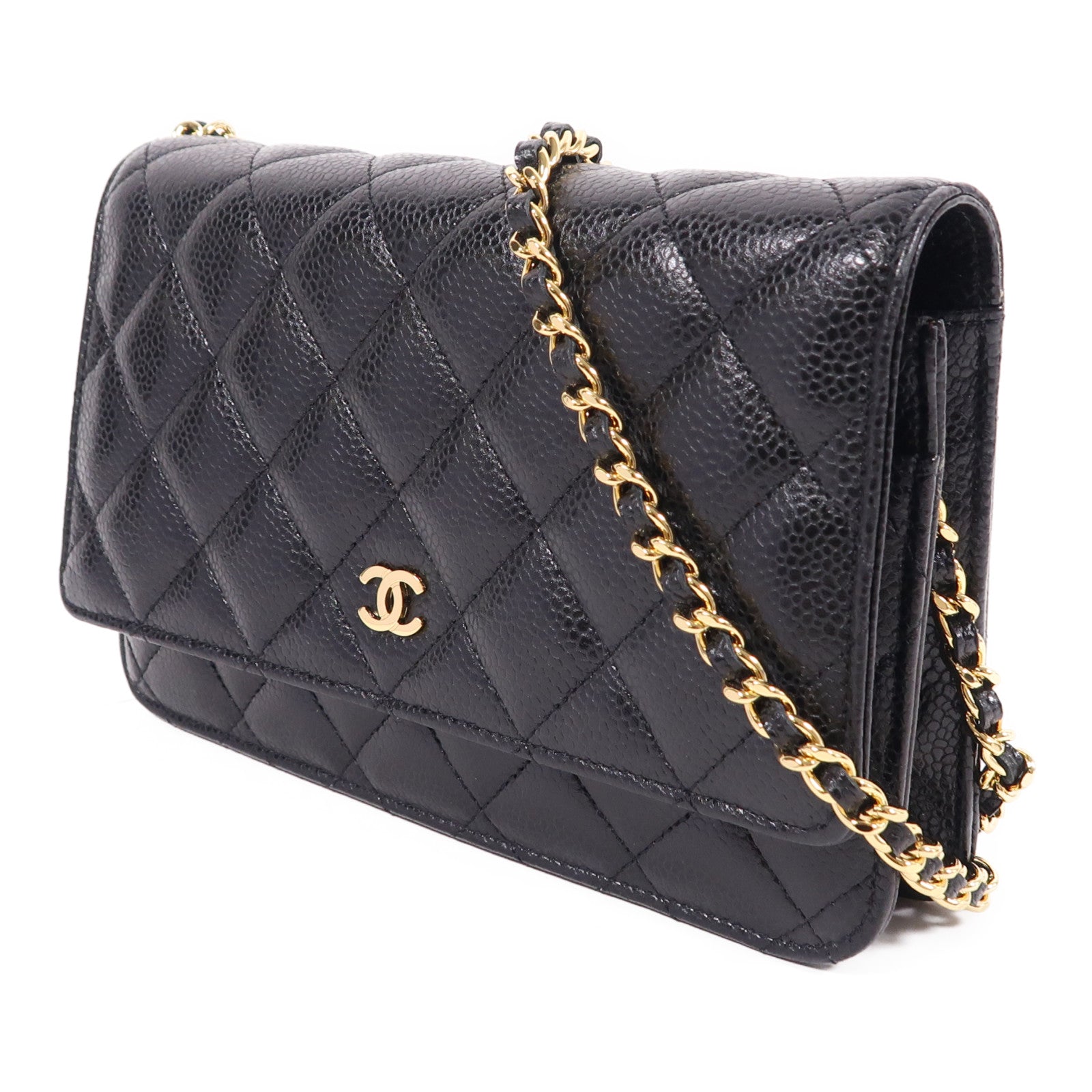 CHANEL 牛皮皮革WOC Wallet On Chain金扣鏈帶肩背袋