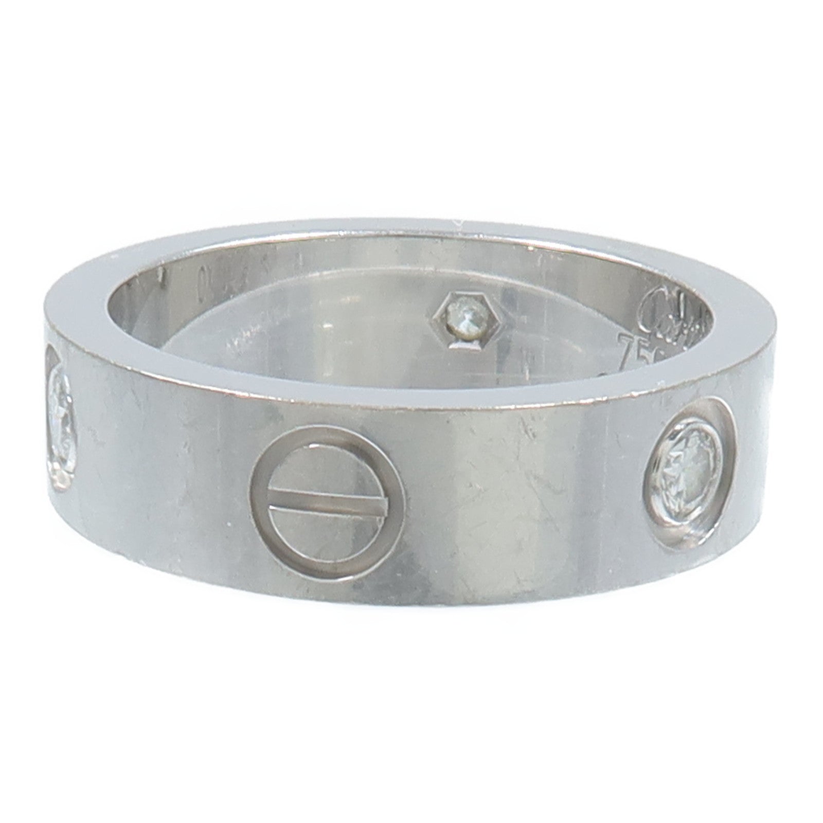 CARTIER 18K白金Love Ring 3P Diamond鑽石戒指