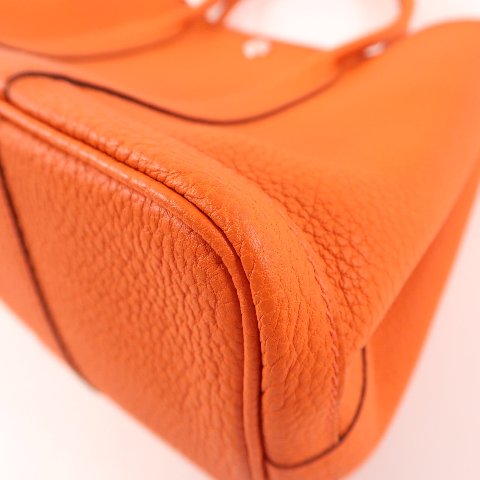 HERMES Negonda皮革Garden Party TPM銀扣手挽袋Orange Poppy