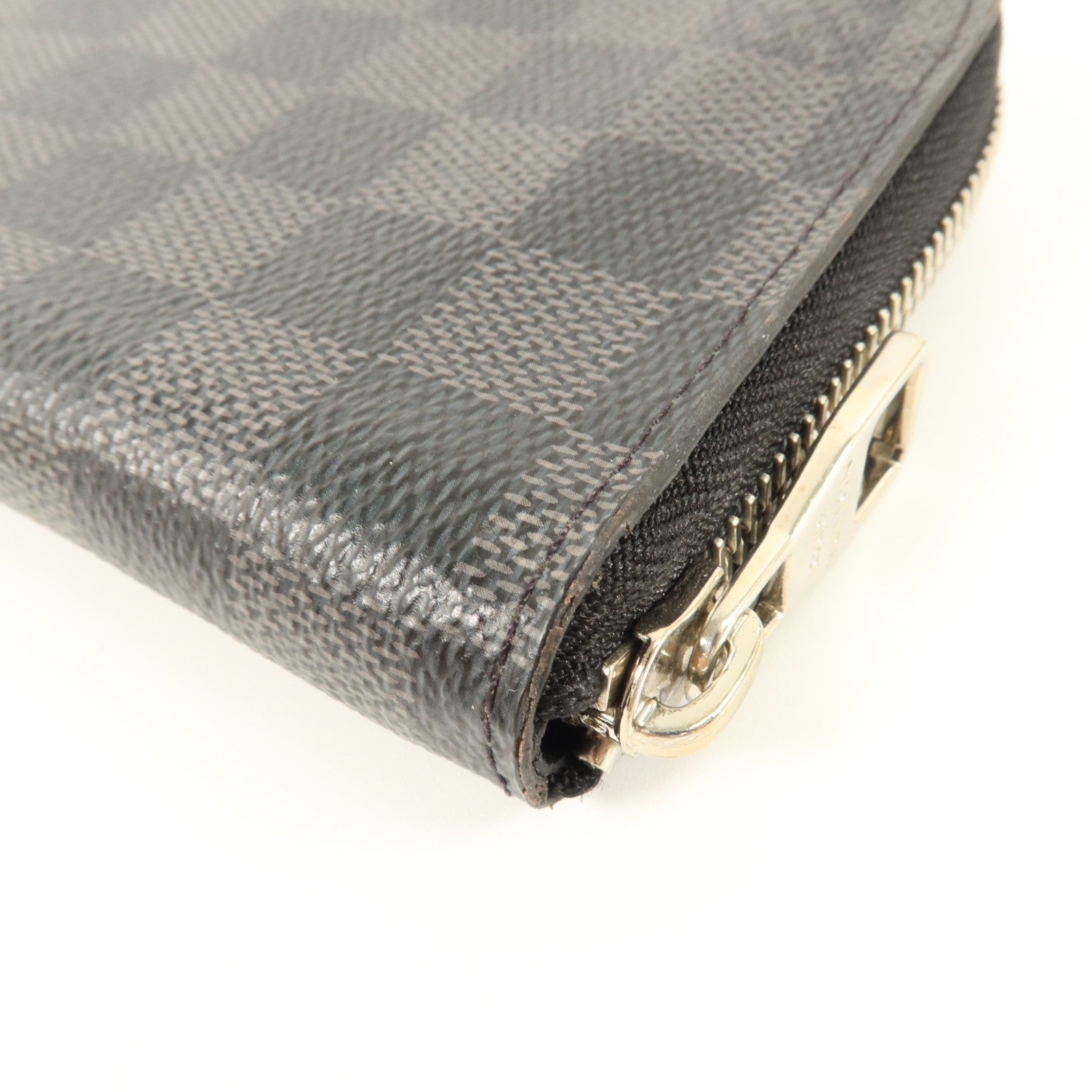 LOUIS VUITTON Damier Graphite Zipper Wallet Vertical銀扣長錢包