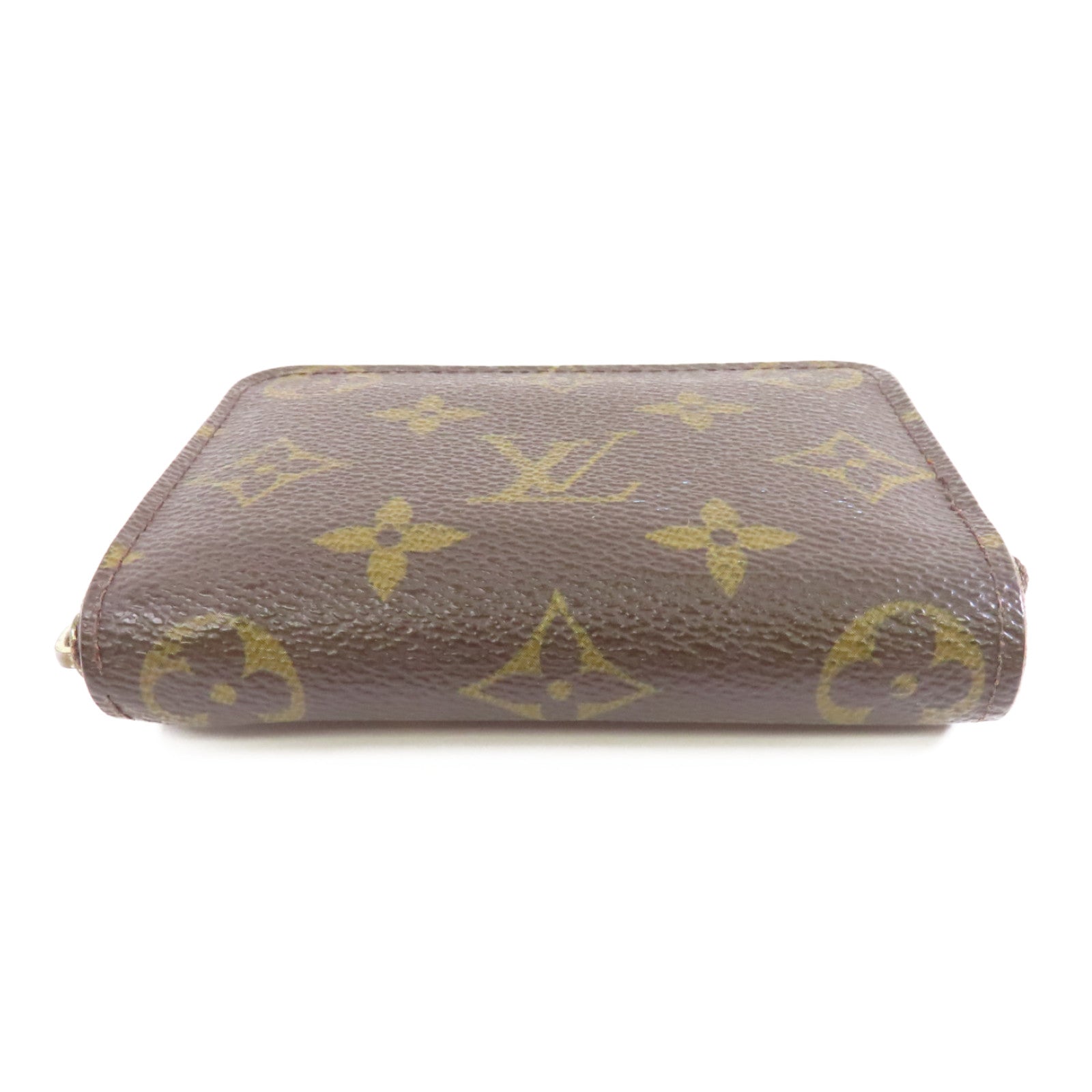 LOUIS VUITTON Monogram Zippy Coin Case金扣零錢包棕色
