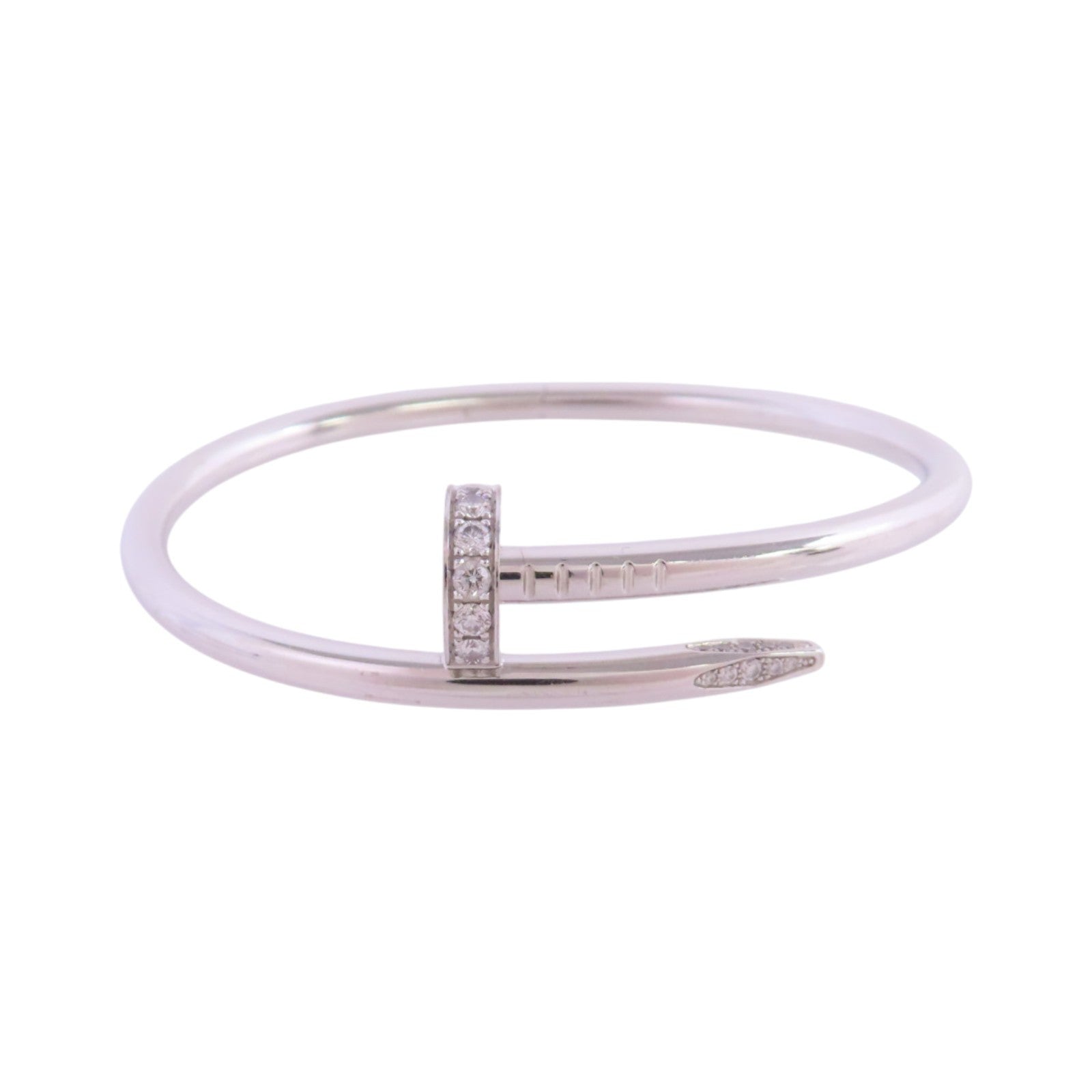 CARTIER 18K白金/鑽石Juste un Clou Diamond Bangle手鐲#16