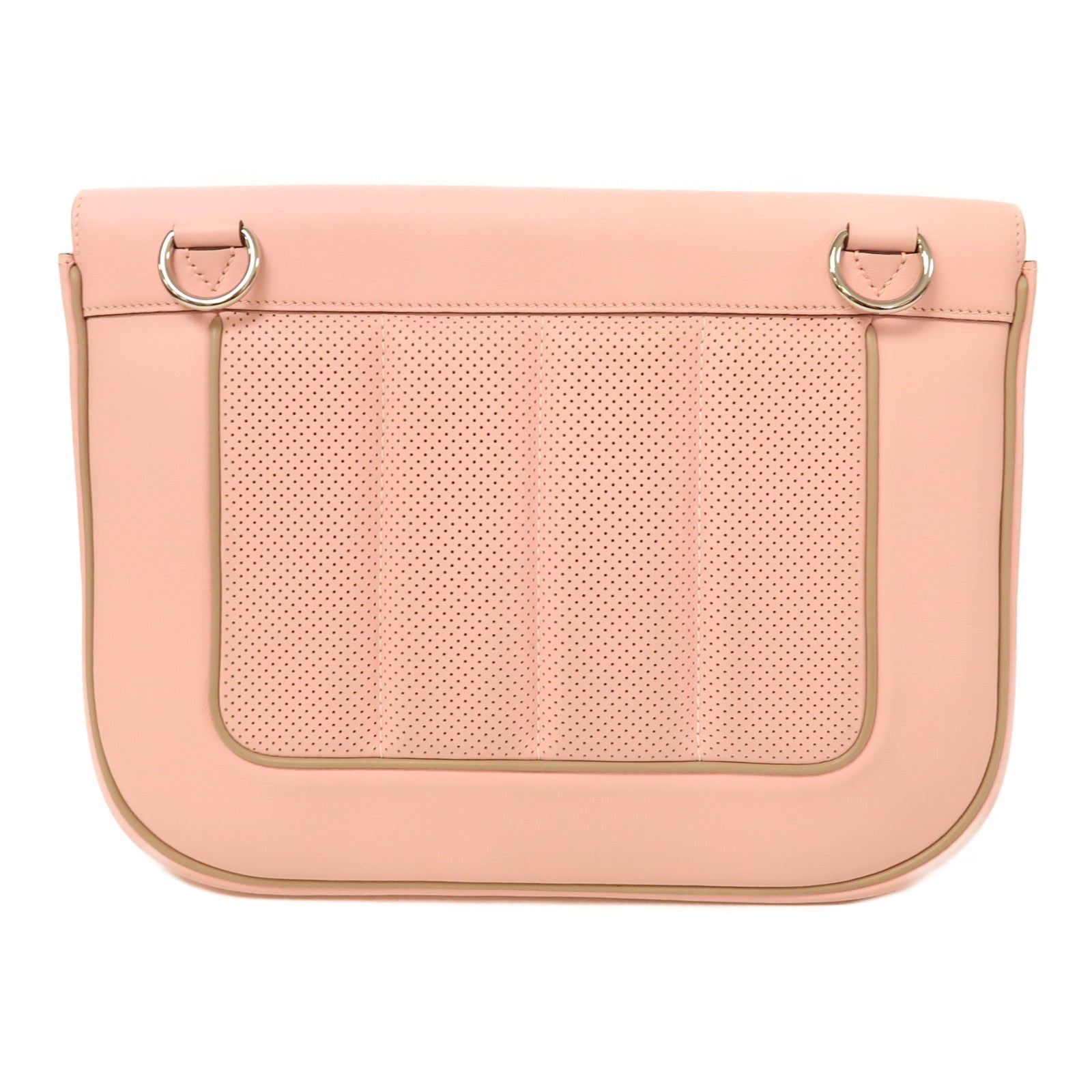 HERMES Swift皮革Berline銀扣肩背袋Rose Sakura/櫻花粉色