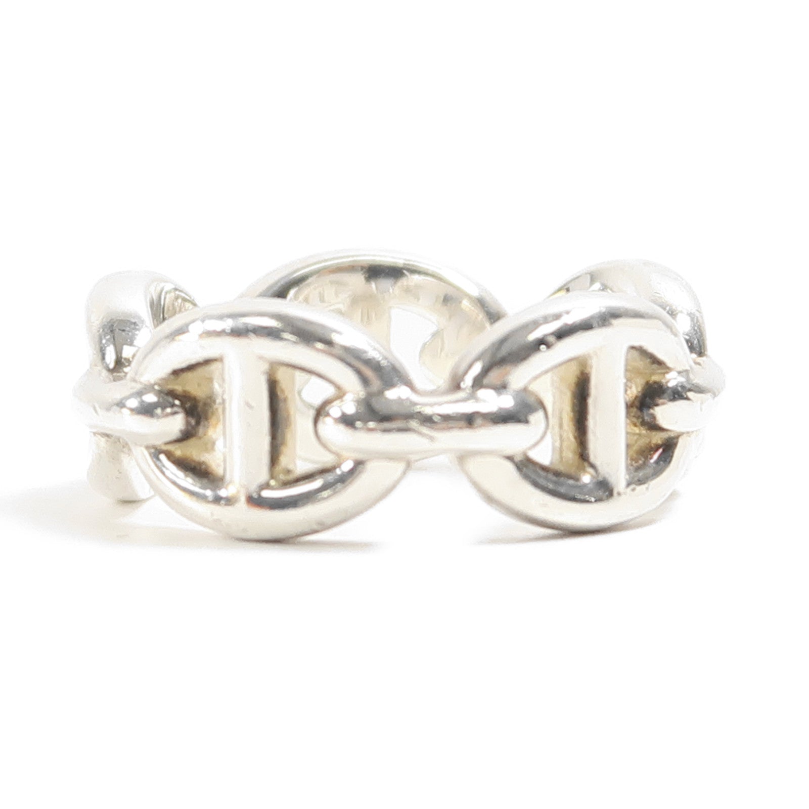 HERMES 925純銀Chaine D'Ancre Enchainee Ring戒指US#4.5