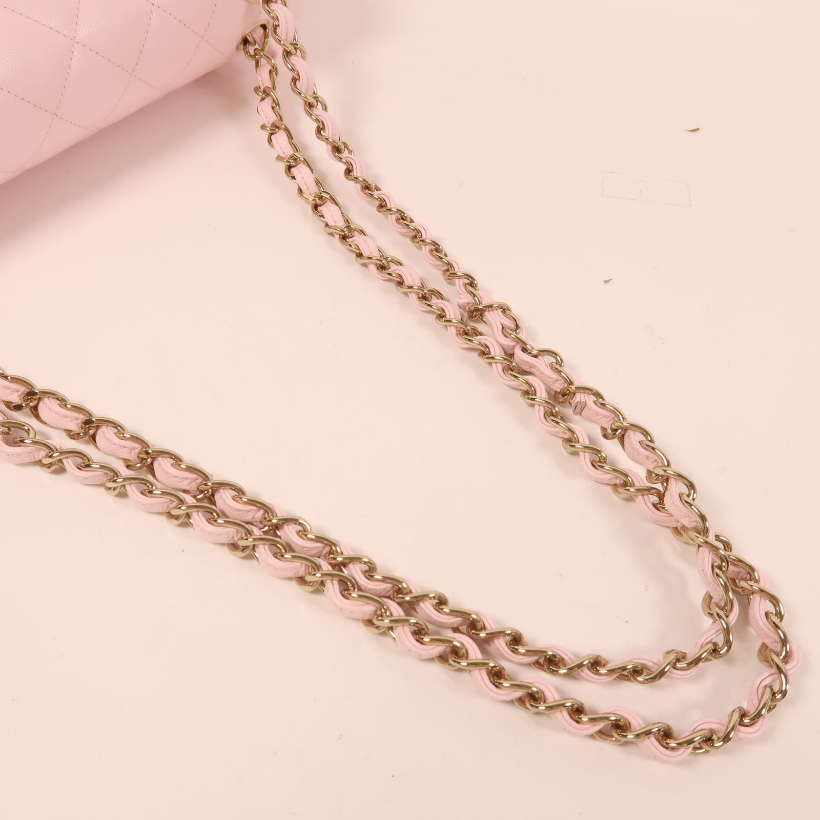 CHANEL 牛皮皮革Large Classic金扣鏈帶肩背袋