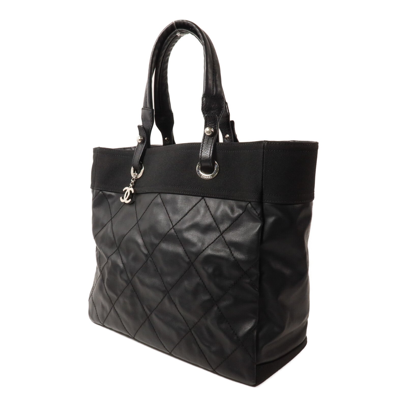 CHANEL 牛皮皮革/塗層帆布Paris Biarritz Tote手挽袋