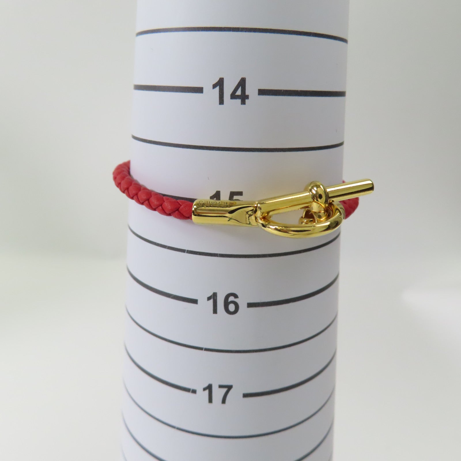 HERMES Swift皮革Glenan H Bracelet金扣手鐲