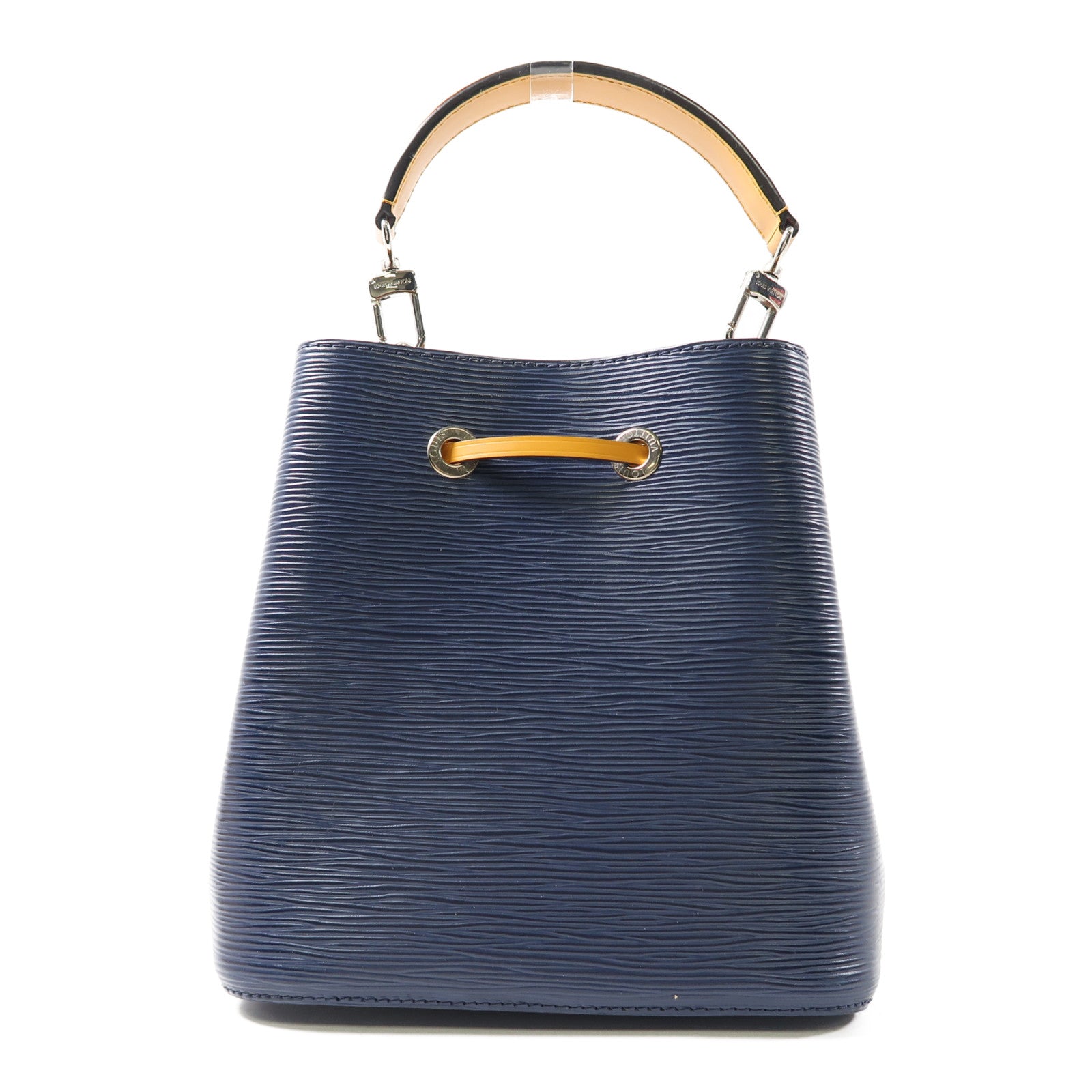 LOUIS VUITTON Epi NeoNoe BB銀扣手挽肩背兩用袋藍色/黃色