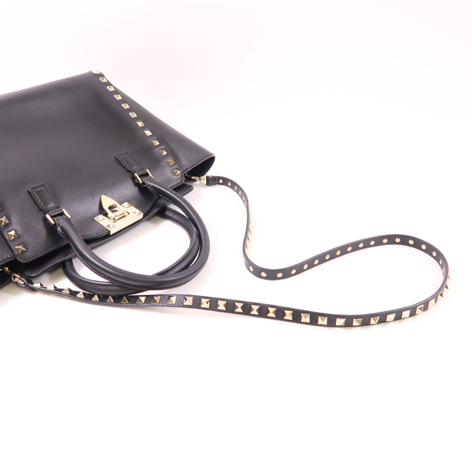 Valentino 牛皮皮革2way Shoulder金扣手挽肩背兩用袋