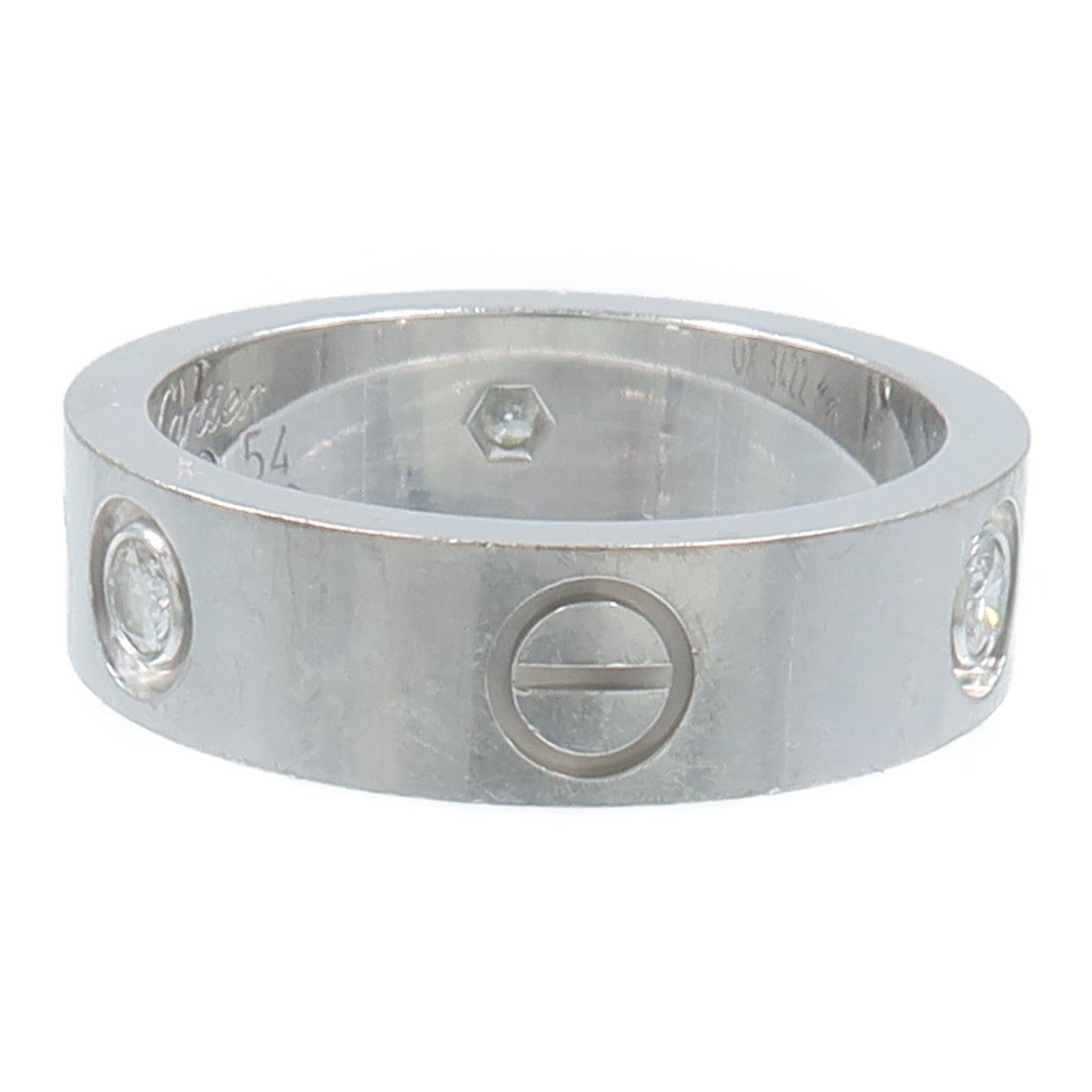 CARTIER 18K白金Love Ring 3P Diamond鑽石戒指