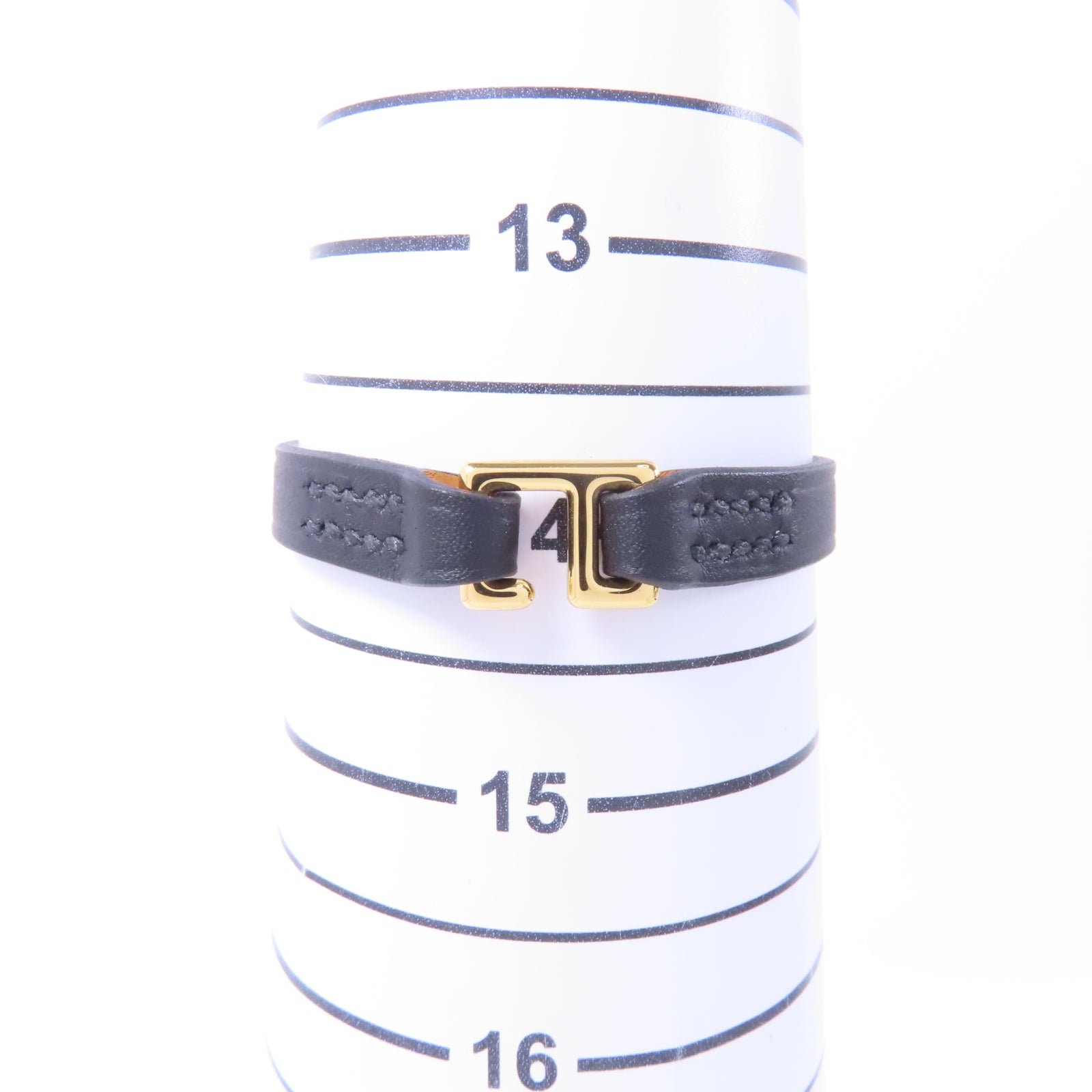 HERMES Epsom皮革Mini Rivate Bracelet手鏈Noir/黑色