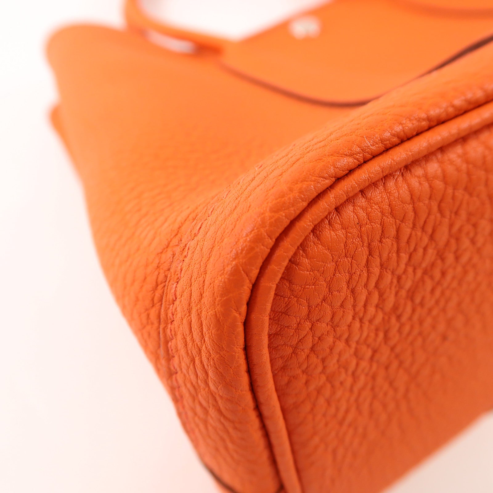 HERMES Negonda皮革Garden Party TPM銀扣手挽袋Orange Poppy