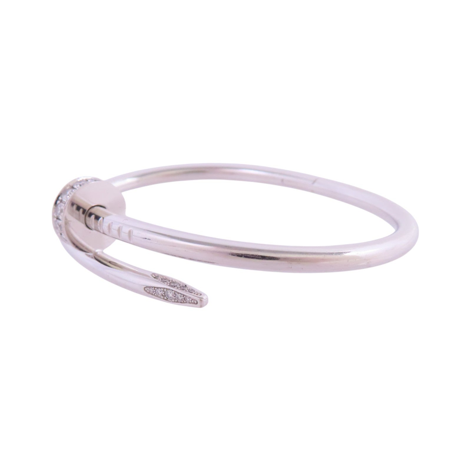 CARTIER 18K白金/鑽石Juste un Clou Diamond Bangle手鐲#16