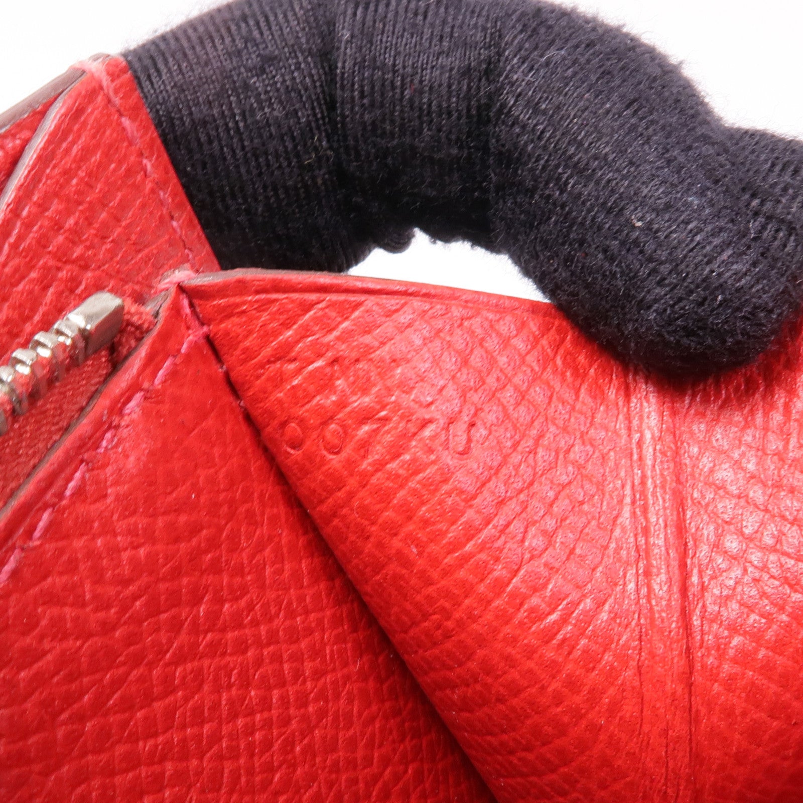 HERMES Epsom皮革Constance Wallet銀扣錢包Rouge Tomate