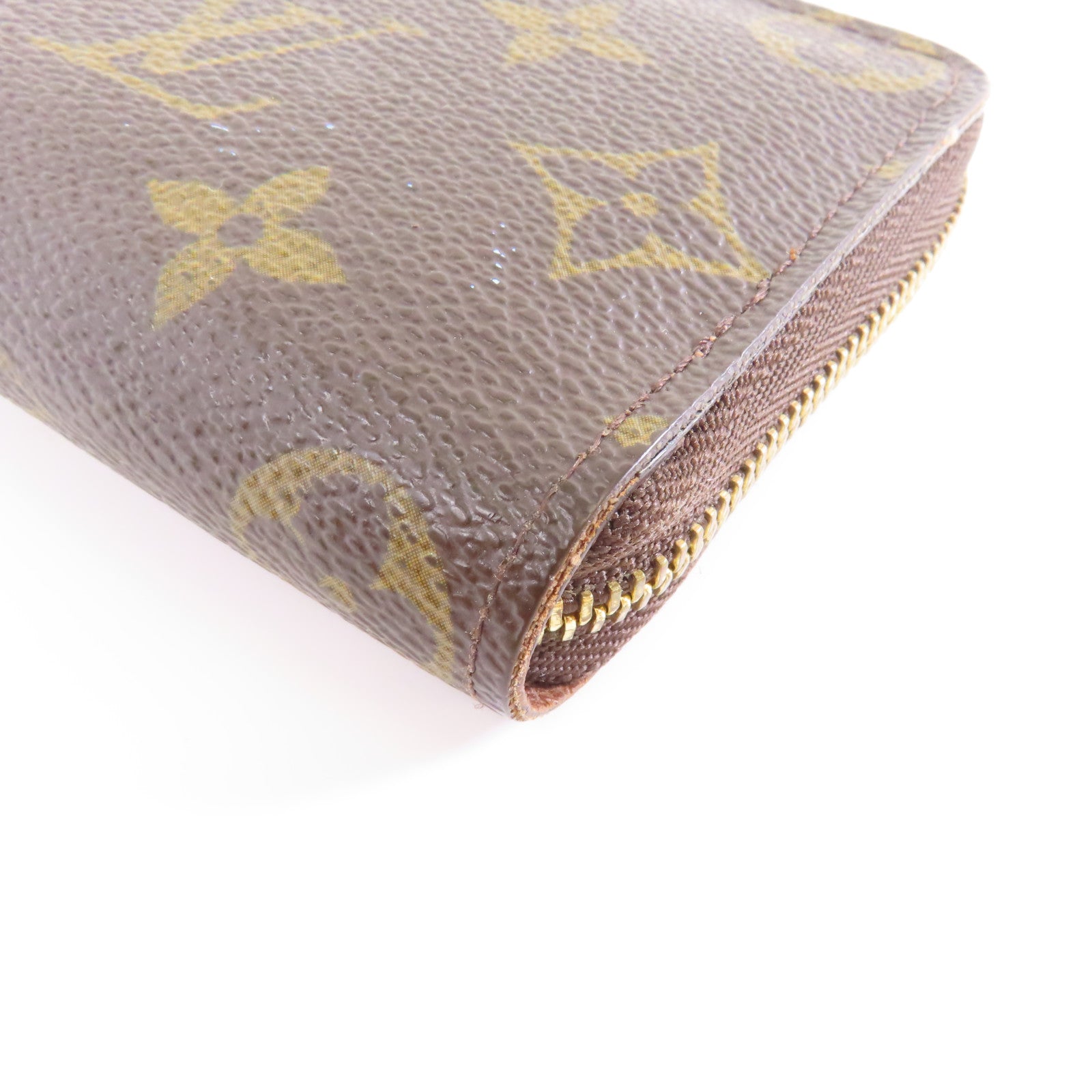 LOUIS VUITTON Monogram Zippy Coin Case金扣零錢包棕色
