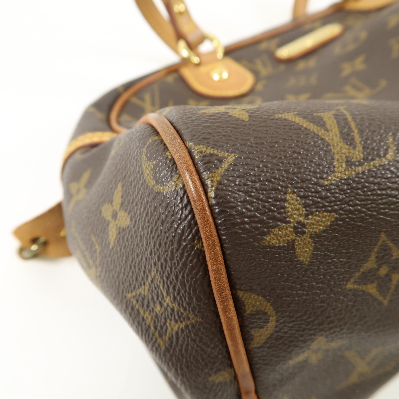 LOUIS VUITTON Monogram Montorgueil PM金扣肩背袋棕色