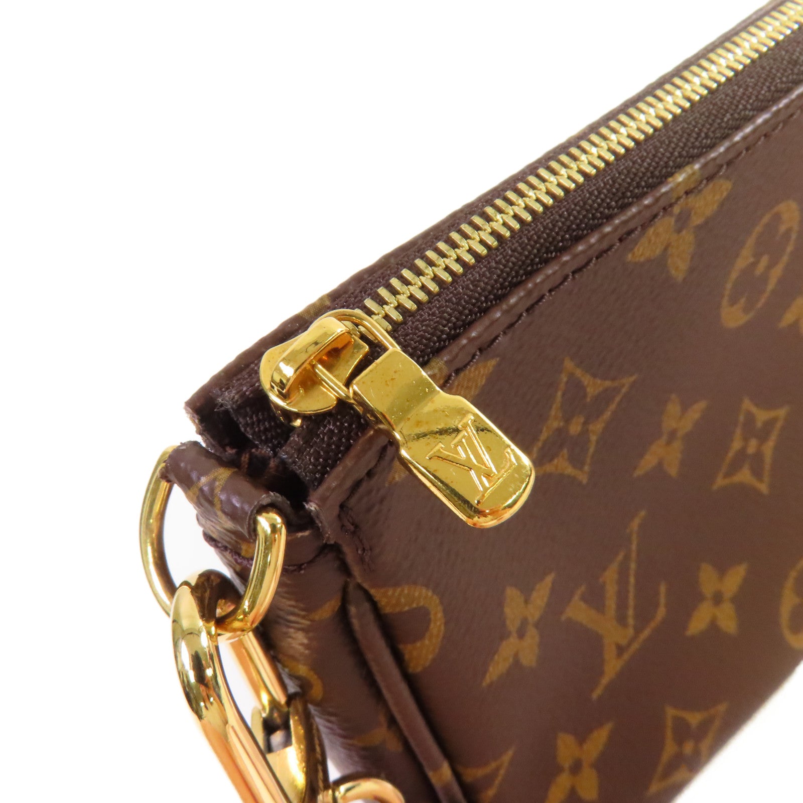 LOUIS VUITTON Monogram Multi Pochette Accessoires Shoulder Bag金扣肩背袋啡色