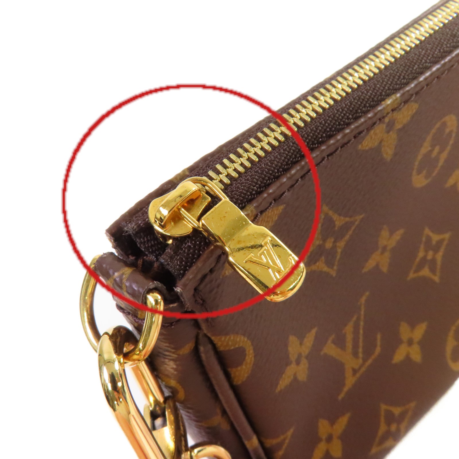 LOUIS VUITTON Monogram Multi Pochette Accessoires Shoulder Bag金扣肩背袋啡色