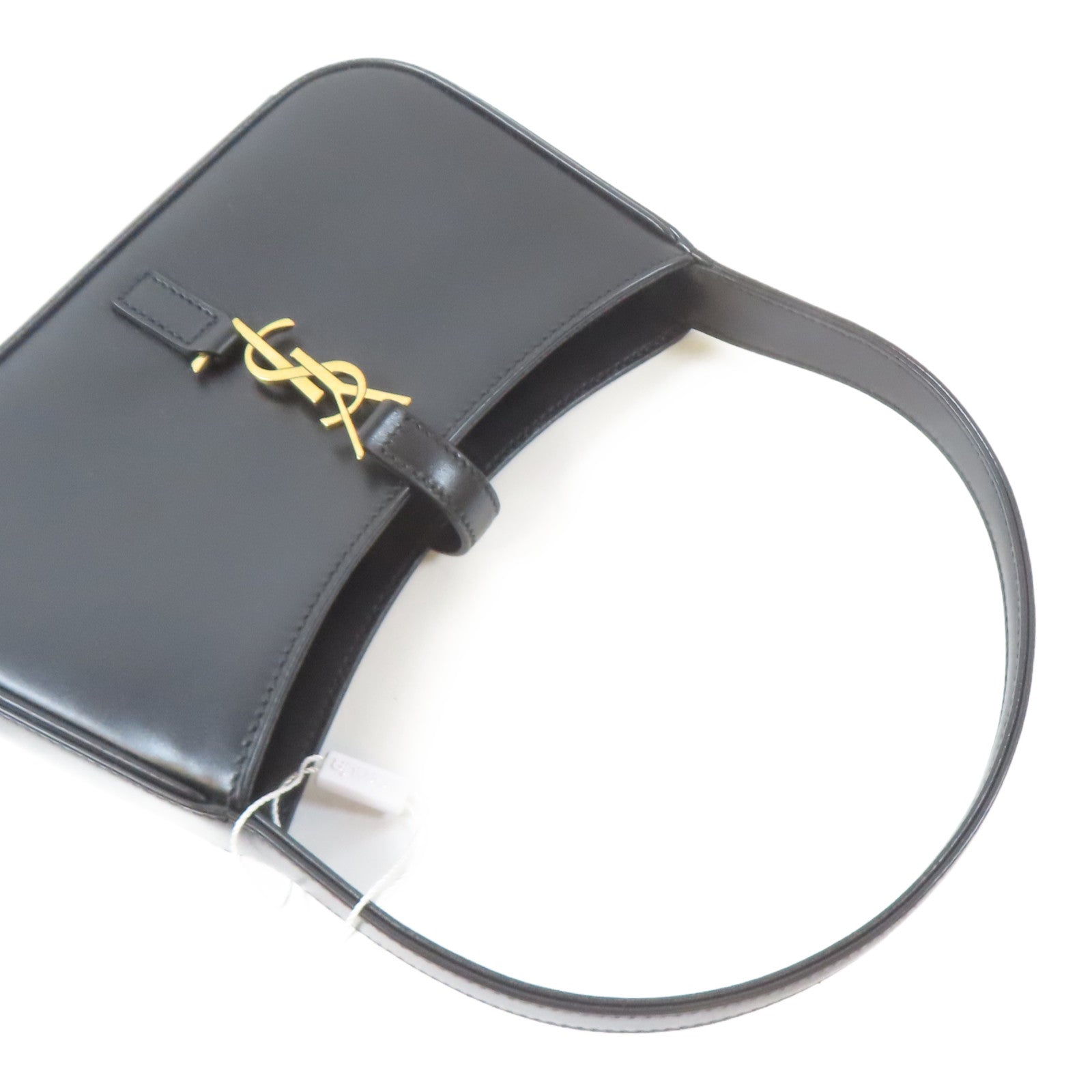 SAINT LAURENT 皮革Mini Le 5 A 7 in Smooth金扣手挽袋黑色