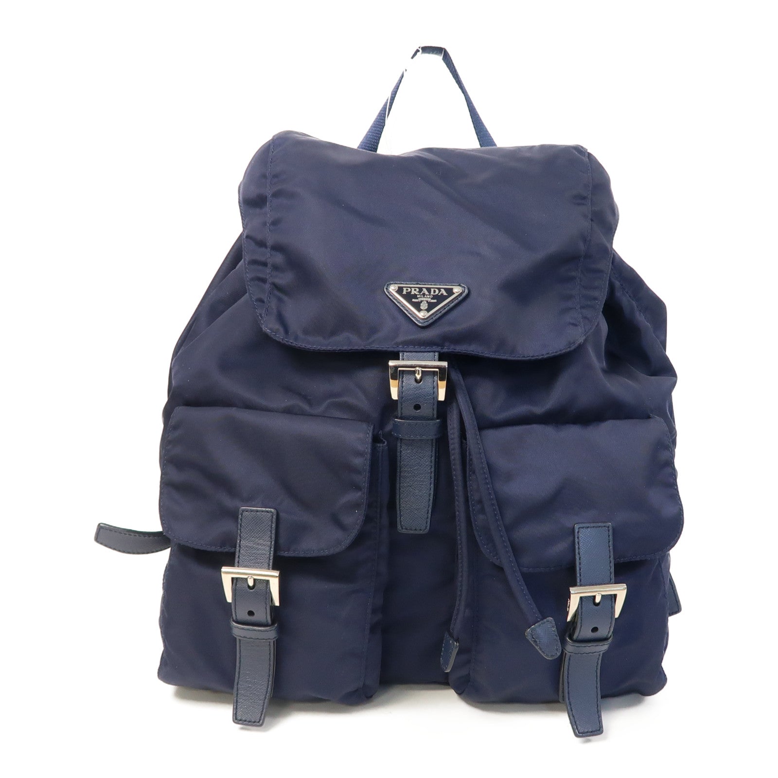 PRADA 【激減優惠】尼龍Backpack銀扣背包藍色