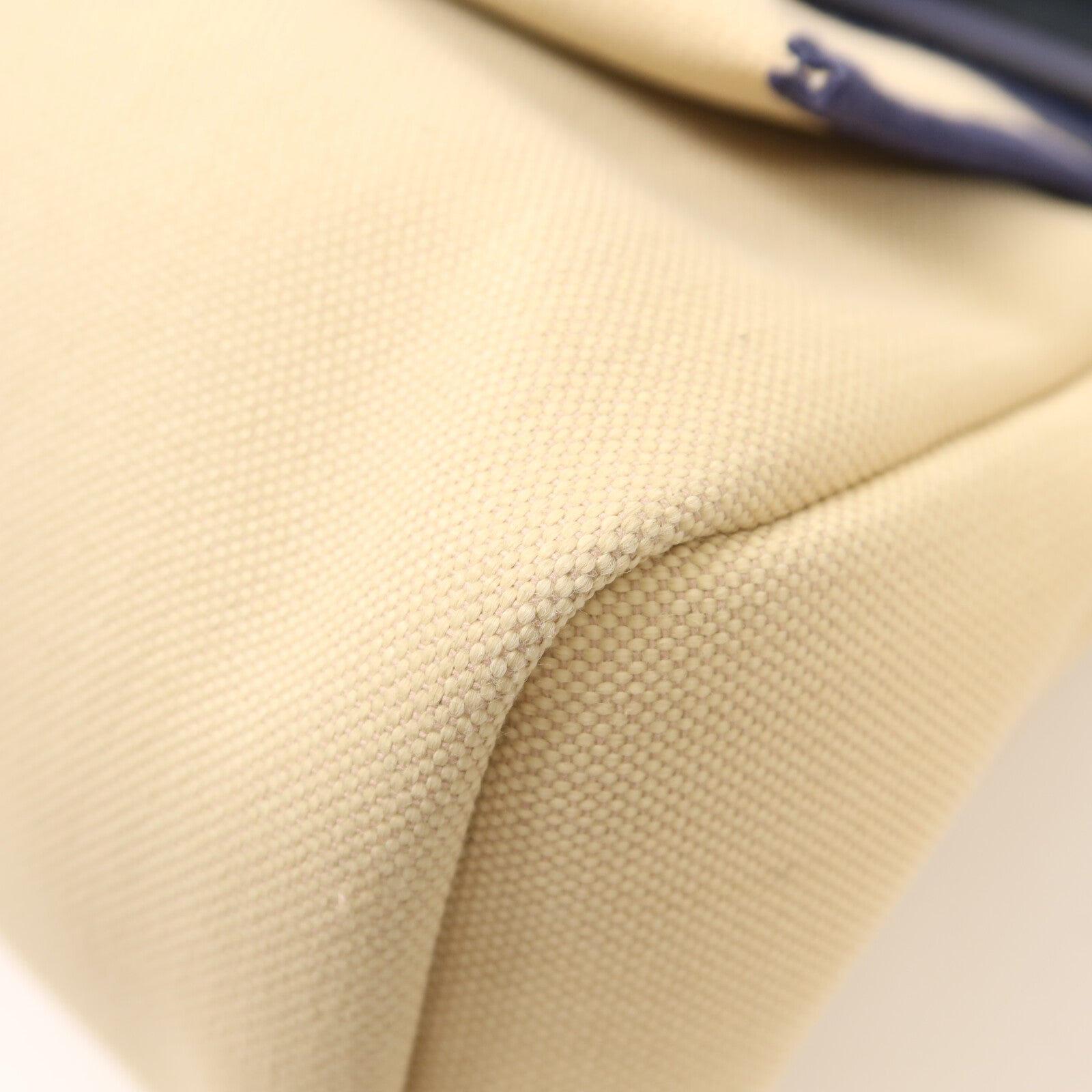 HERMES 帆布Herbag PM銀扣手挽肩背兩用袋Beige/Bleu Electrique
