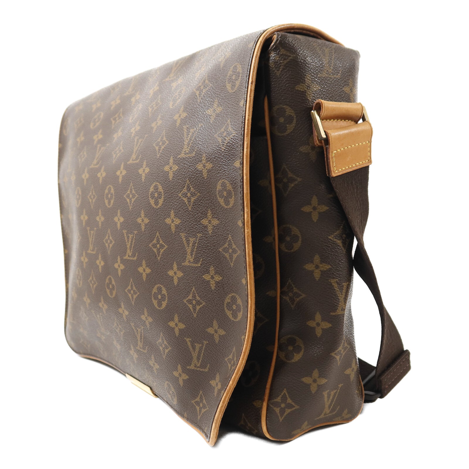 LOUIS VUITTON Monogram Abbesses金扣肩背袋棕色