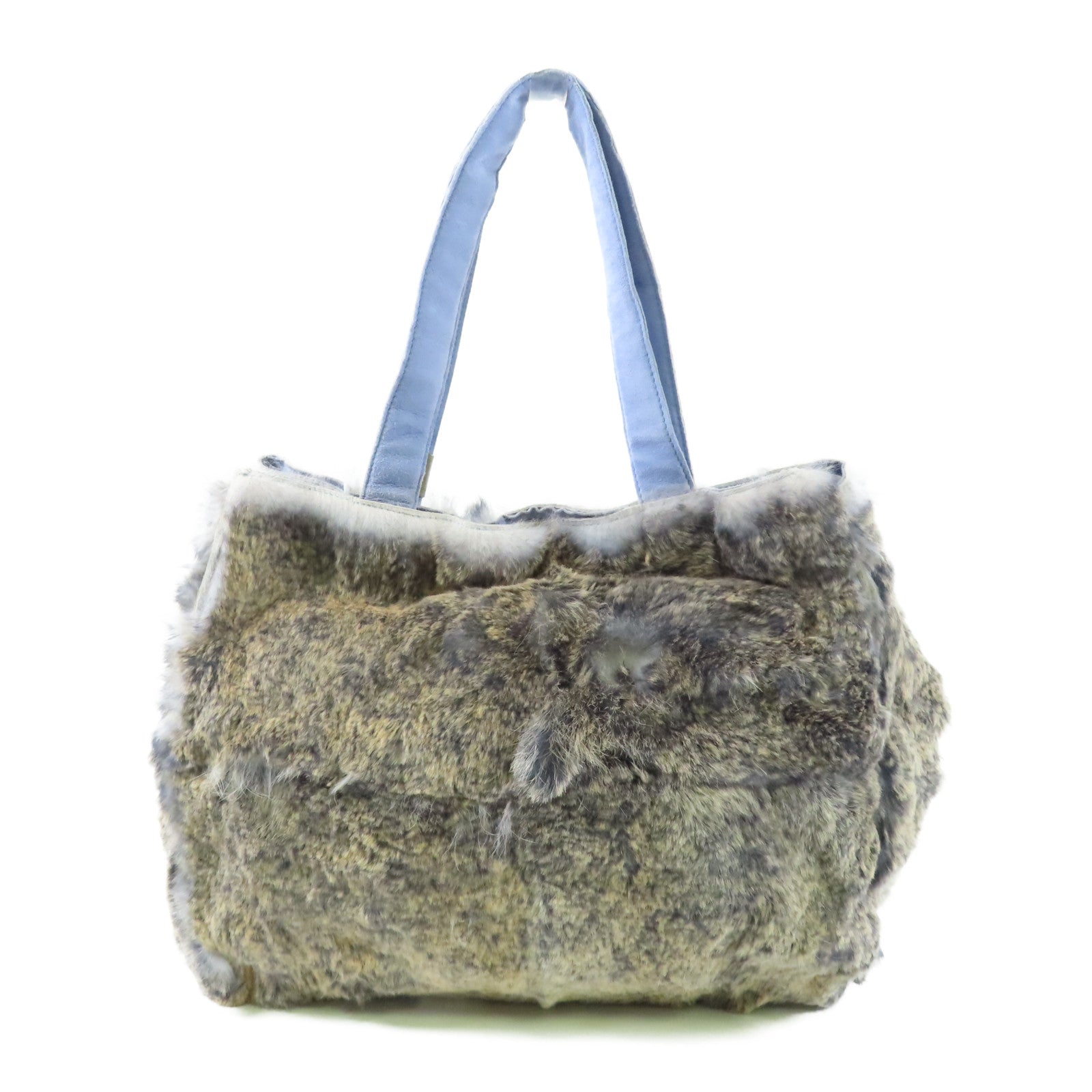 CHANEL 【激減優惠】兔毛/絨布Handbag銀扣手挽袋