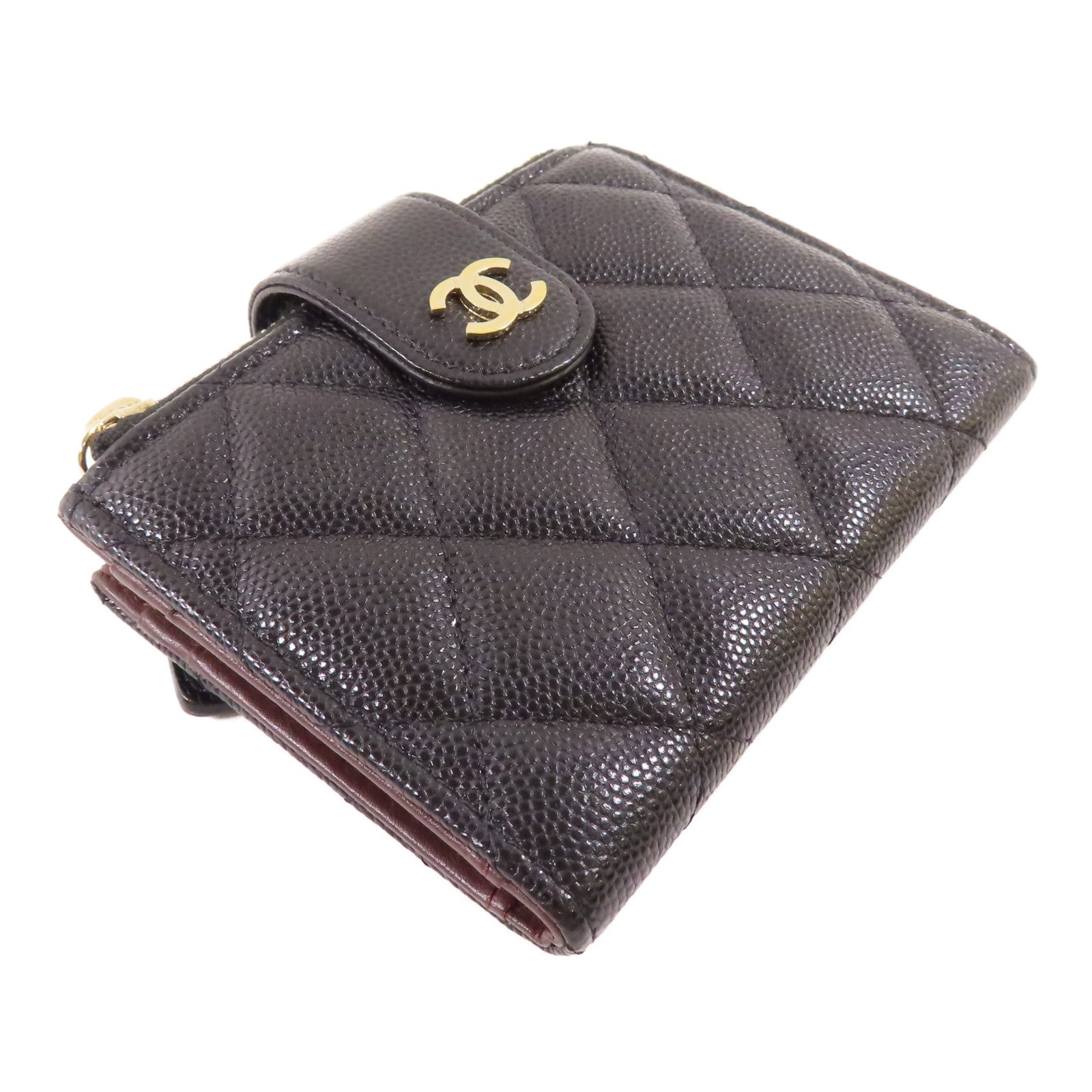 CHANEL 牛皮皮革Wallet金扣錢包
