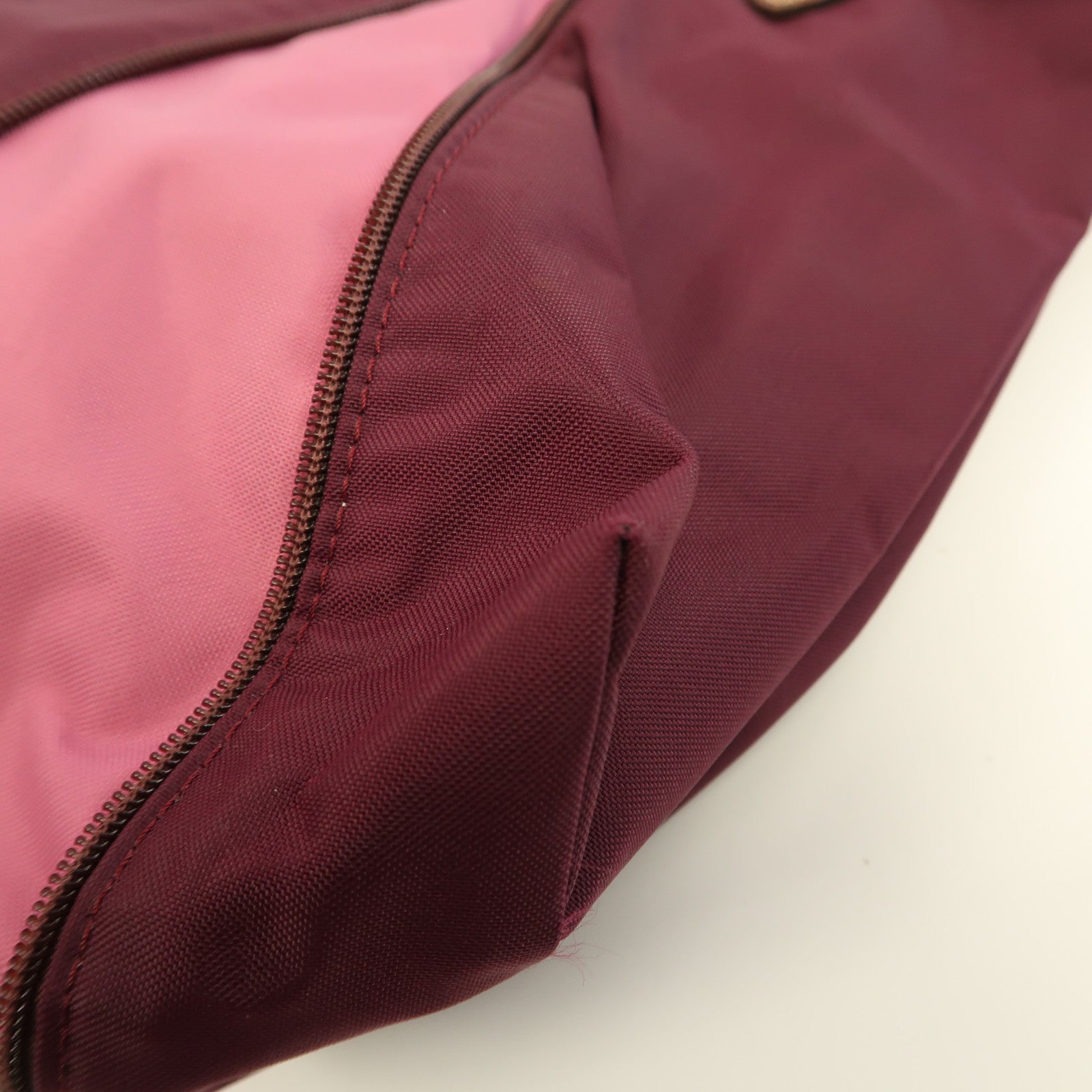Longchamp 尼龍Hand Bag金扣手挽袋紫色/粉紅色