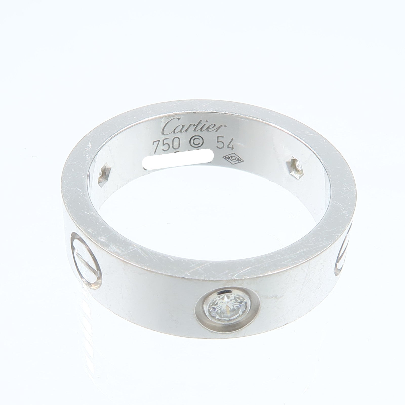 CARTIER 18K白金Love Ring 3P Diamond鑽石戒指