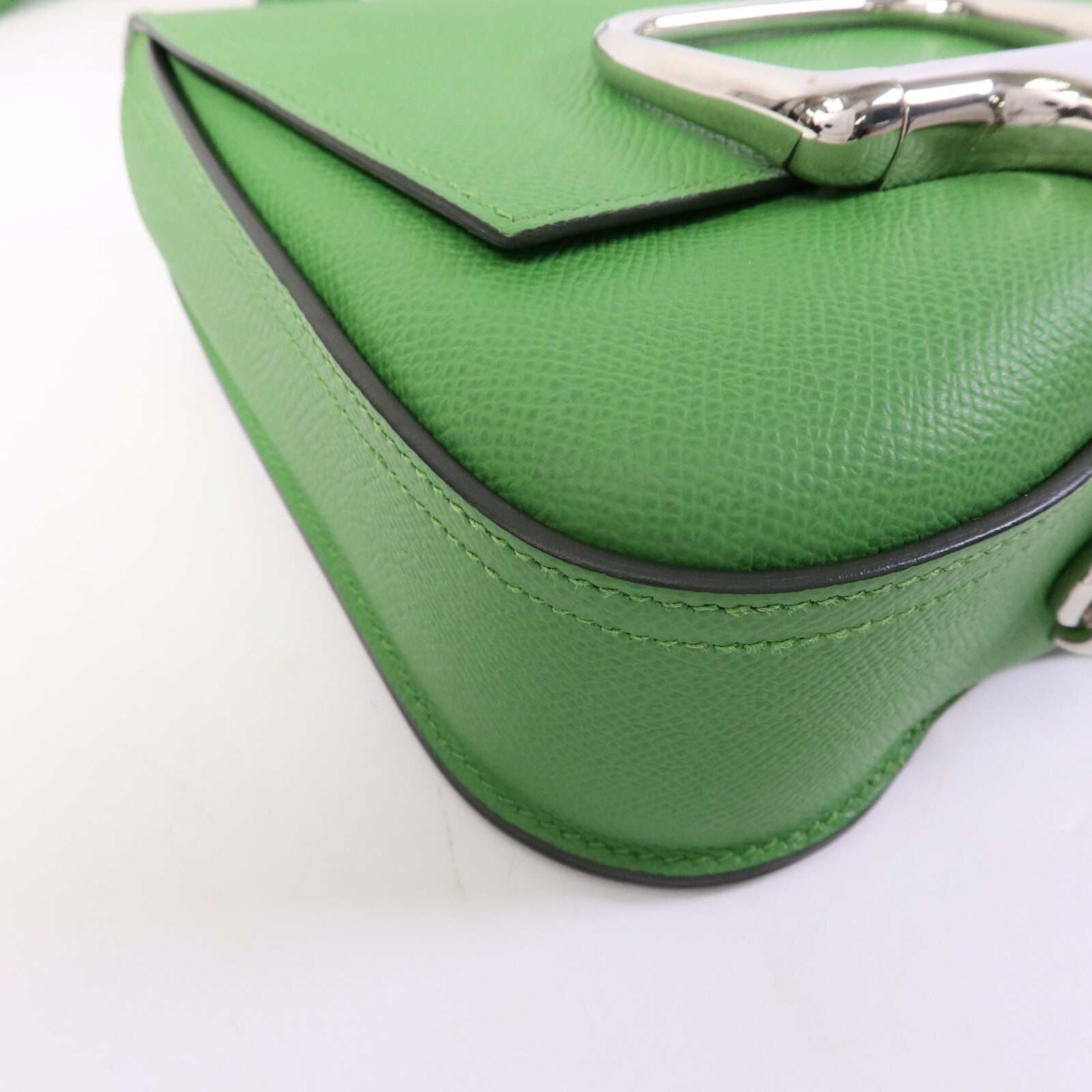 HERMES Epsom皮革Della Cavalleria Mini肩背袋Vert Yucca